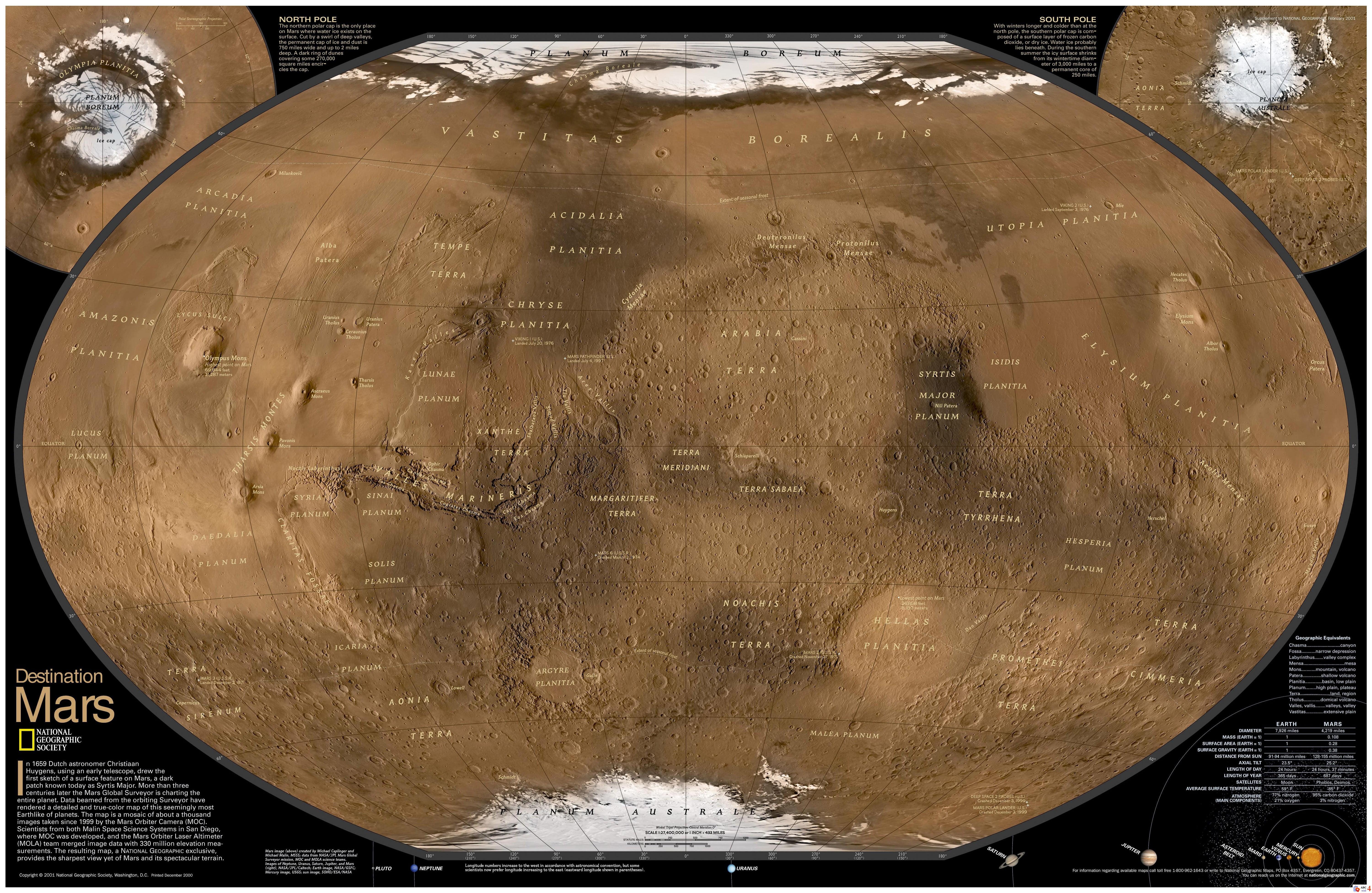 National Geographic Destination Mars map screenshot, Mars HD