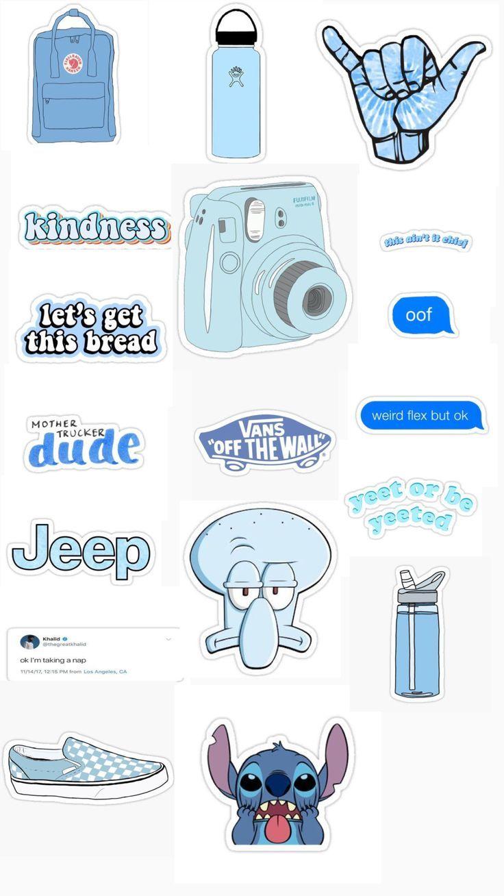 Blue aesthetic stickers
