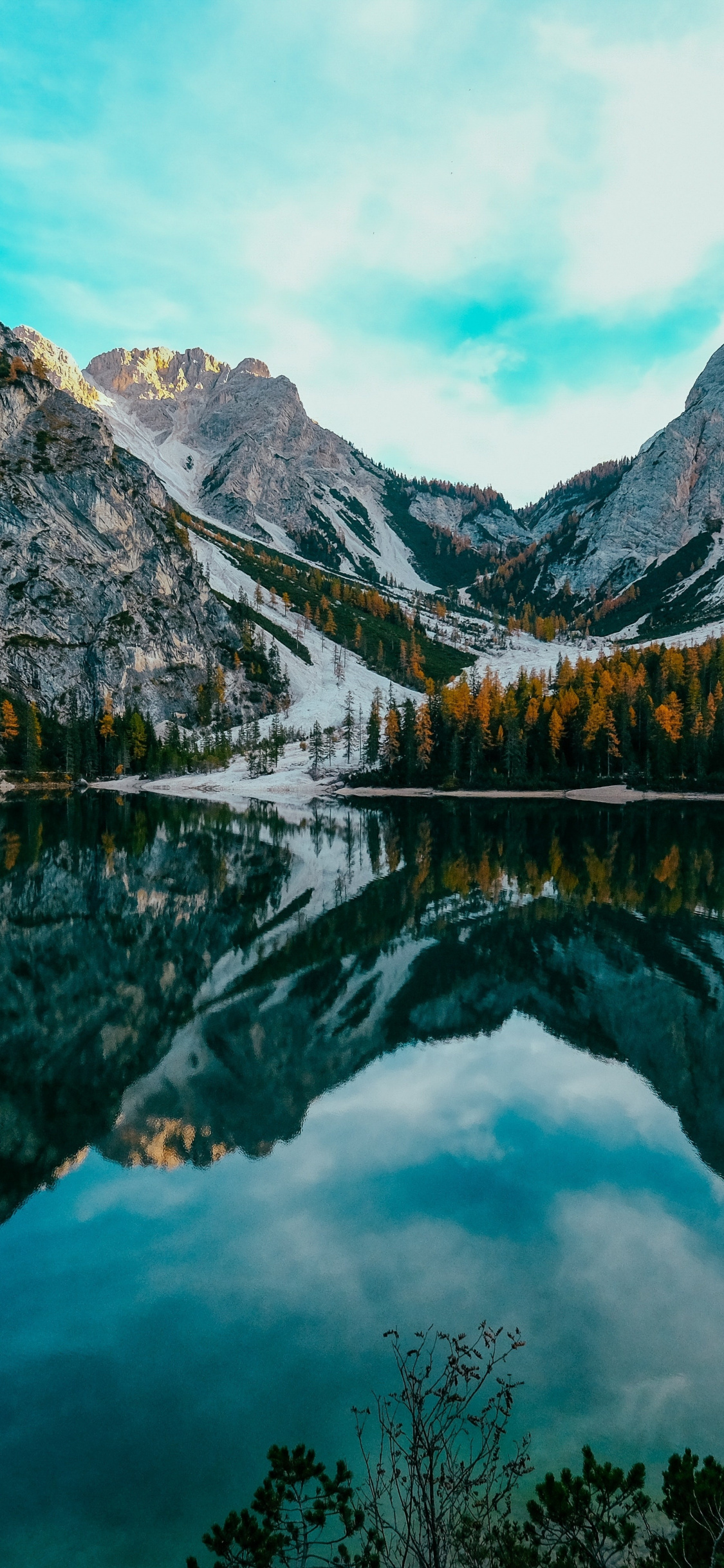 Download 1125x2436 wallpapers lake, nature, mountains, reflections