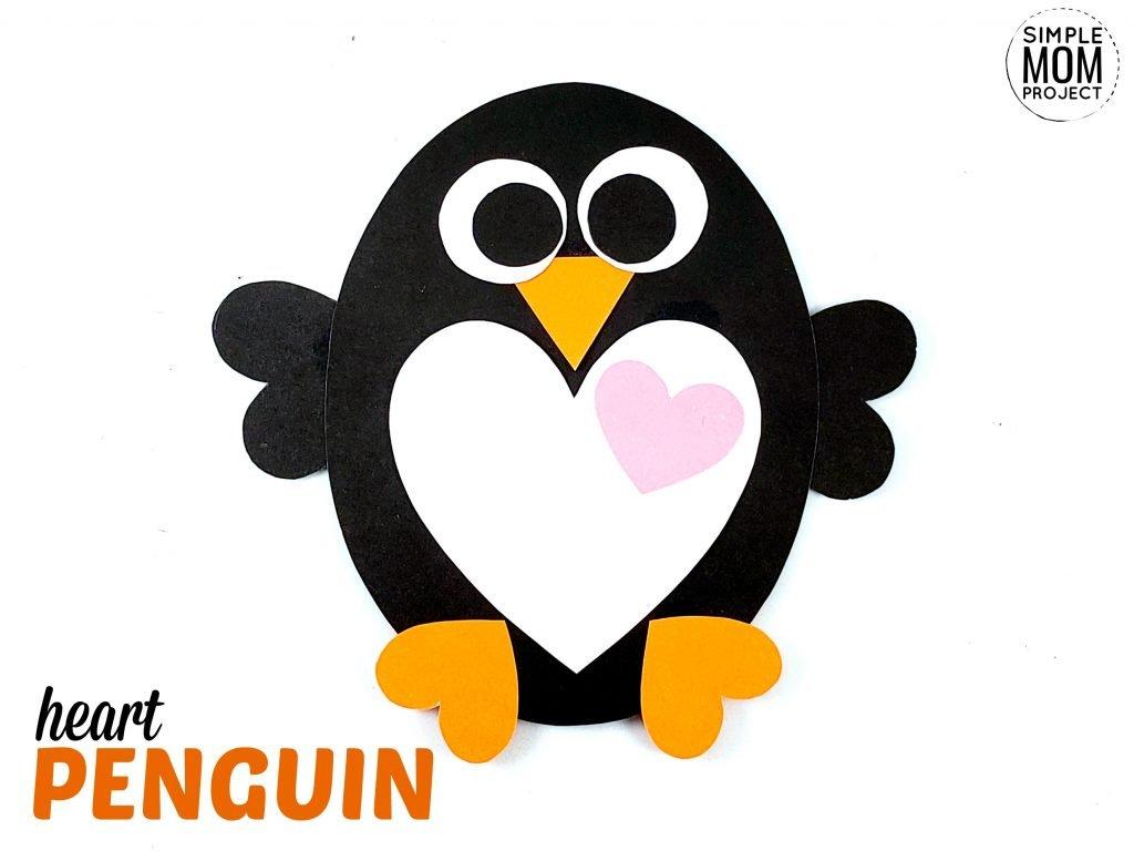 Simple Valentine's Day Penguin Art Project for Kids Mom