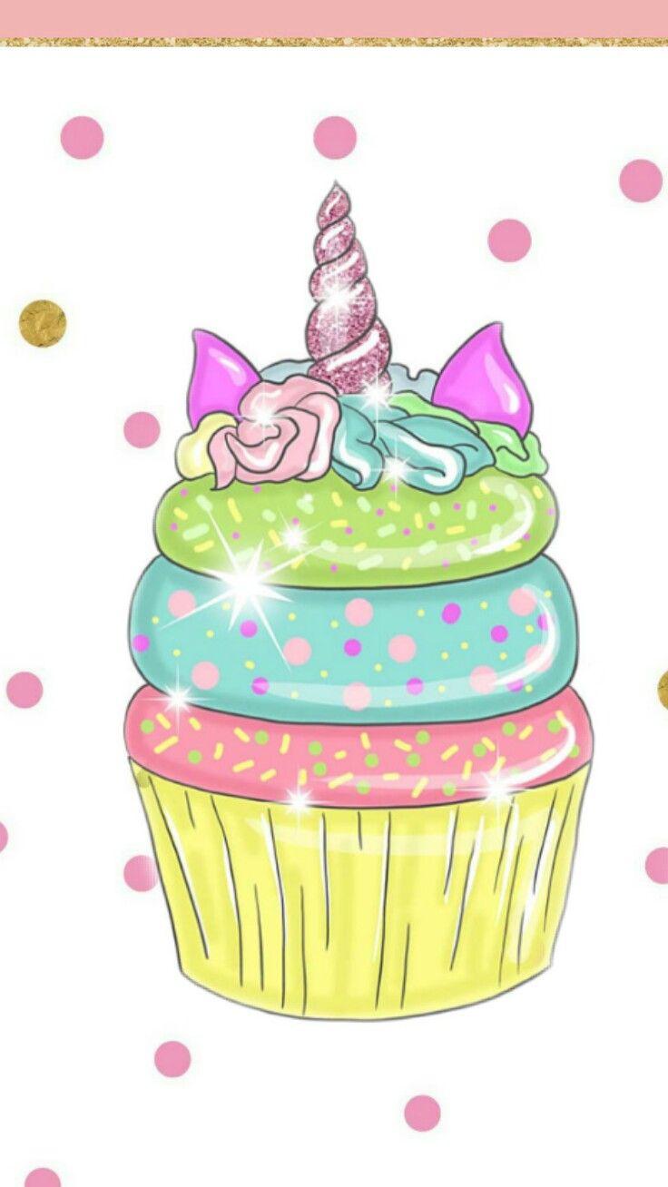 Unicorn Theme Party. Cupcakes wallpaper