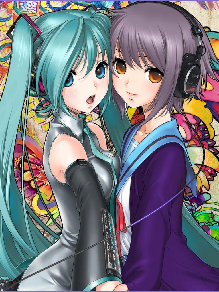 Vector Ideal Anime Girlfriends iPhone HD Wallpaper Free