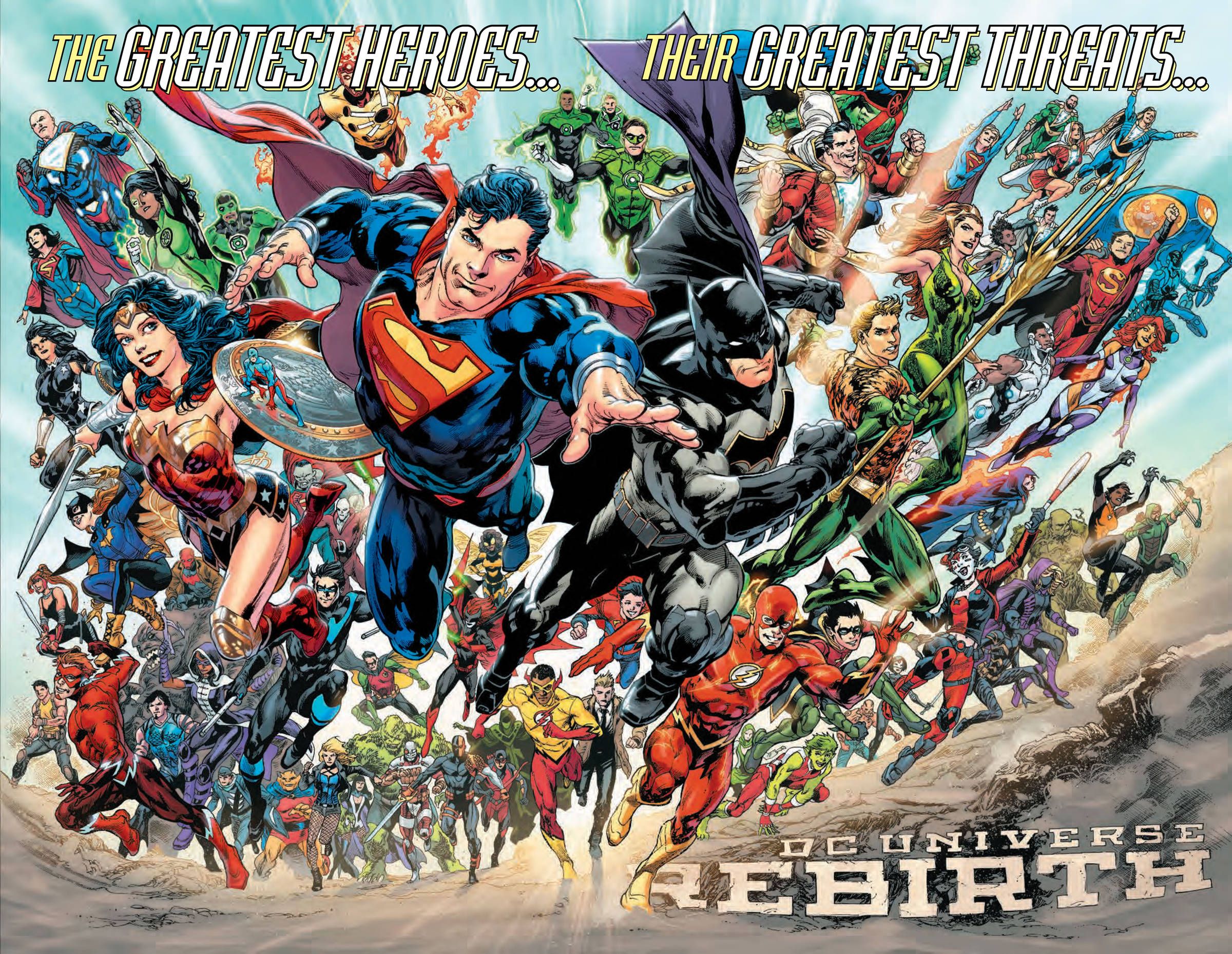 DC Rebirth Heroes & Villains Wallpaper. Comic poster, Dc rebirth