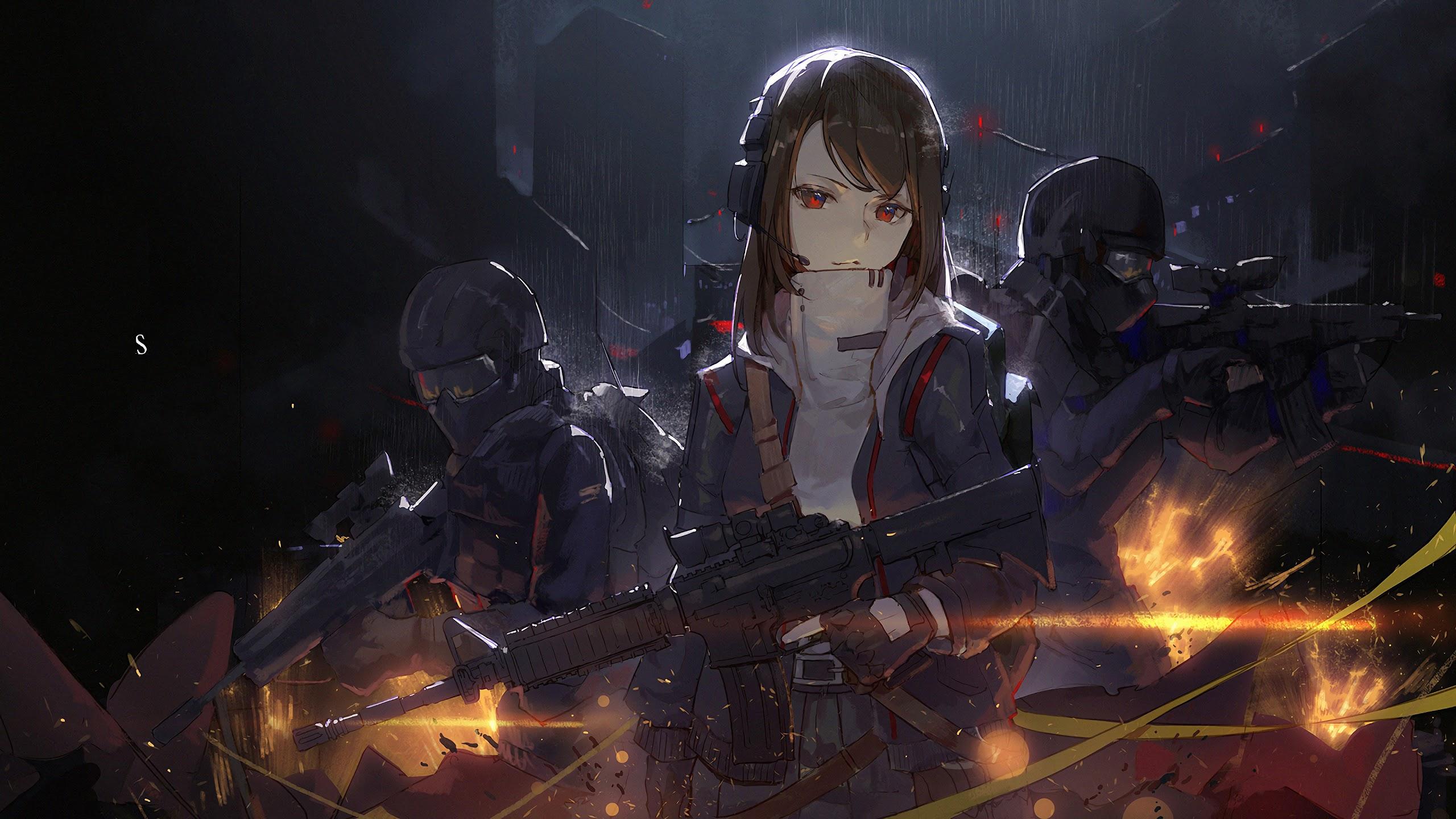 Anime Girl Soldier 4K Wallpaper