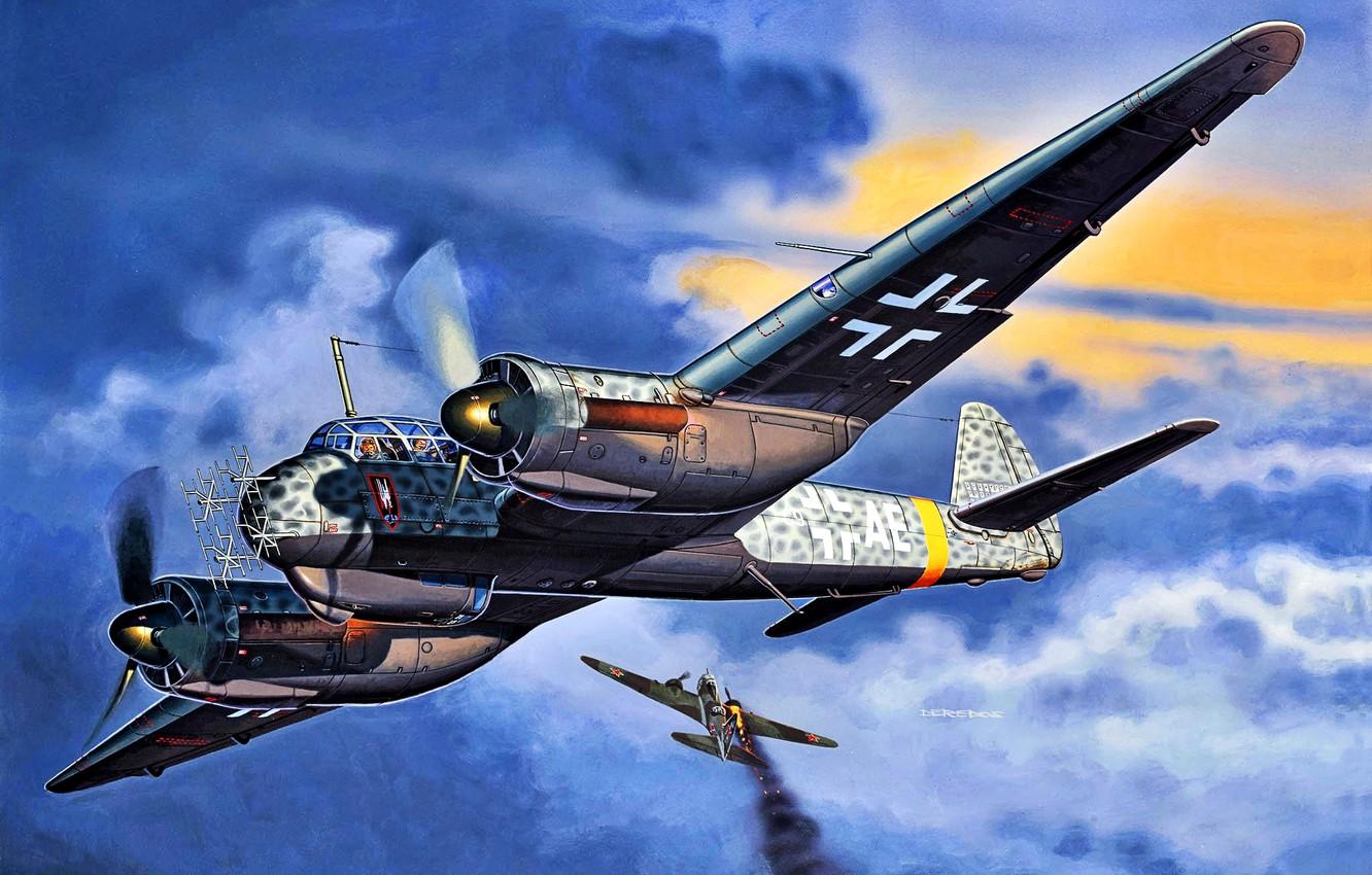 Wallpaper Junkers, Night Fighter, FuG Heavy, Radar, Ju 88
