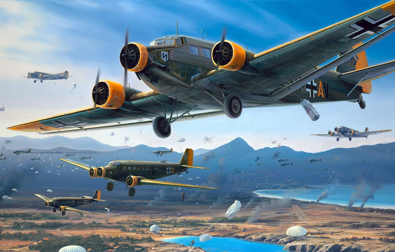 Wallpaper Junkers, military transport aircraft, engine, Ju