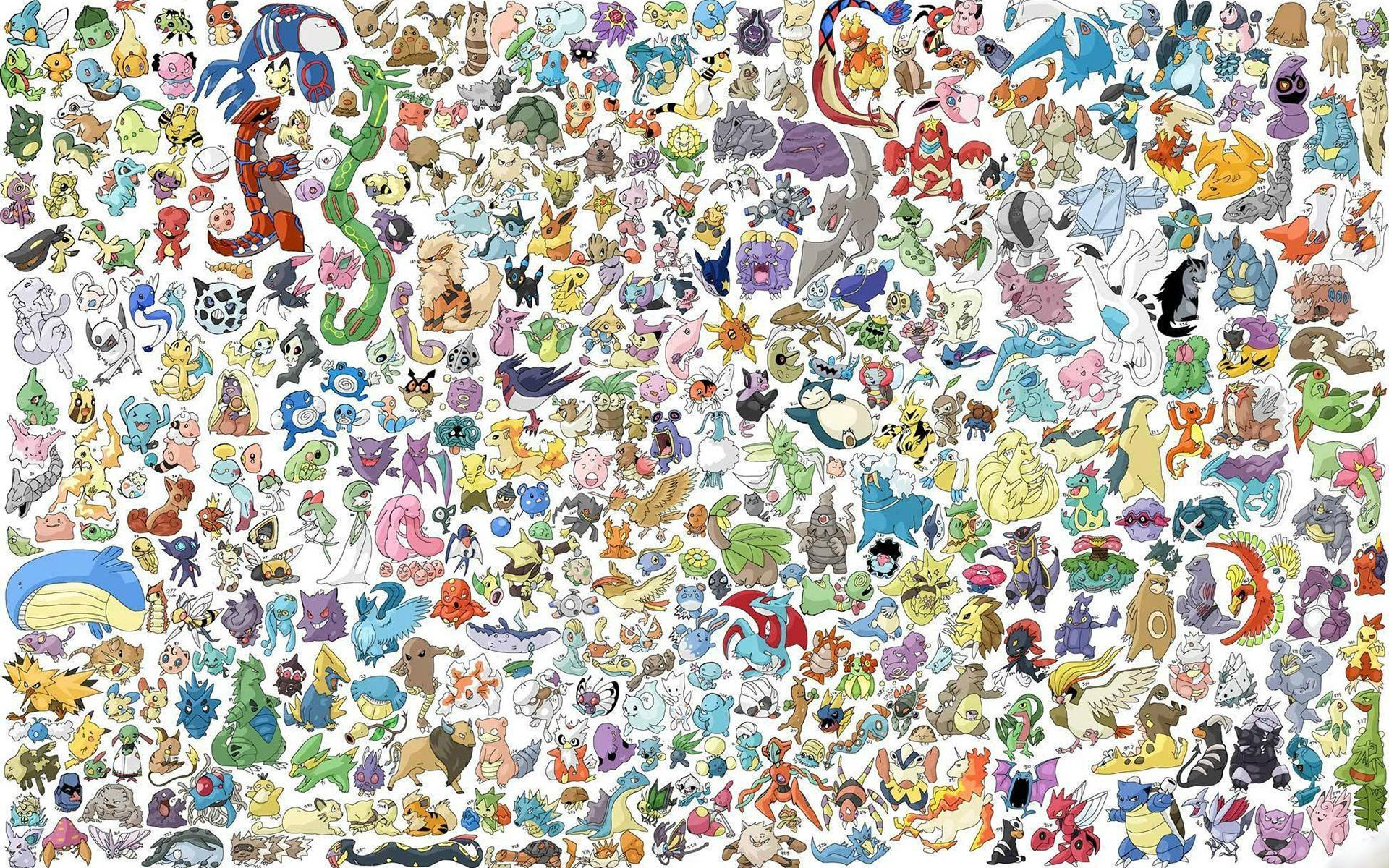 Pokemon characters gathering wallpaper wallpaper