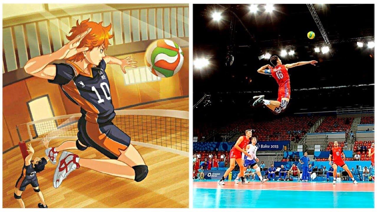 Haikyuu VS Real Life. Best Volleyball Actions (HD)