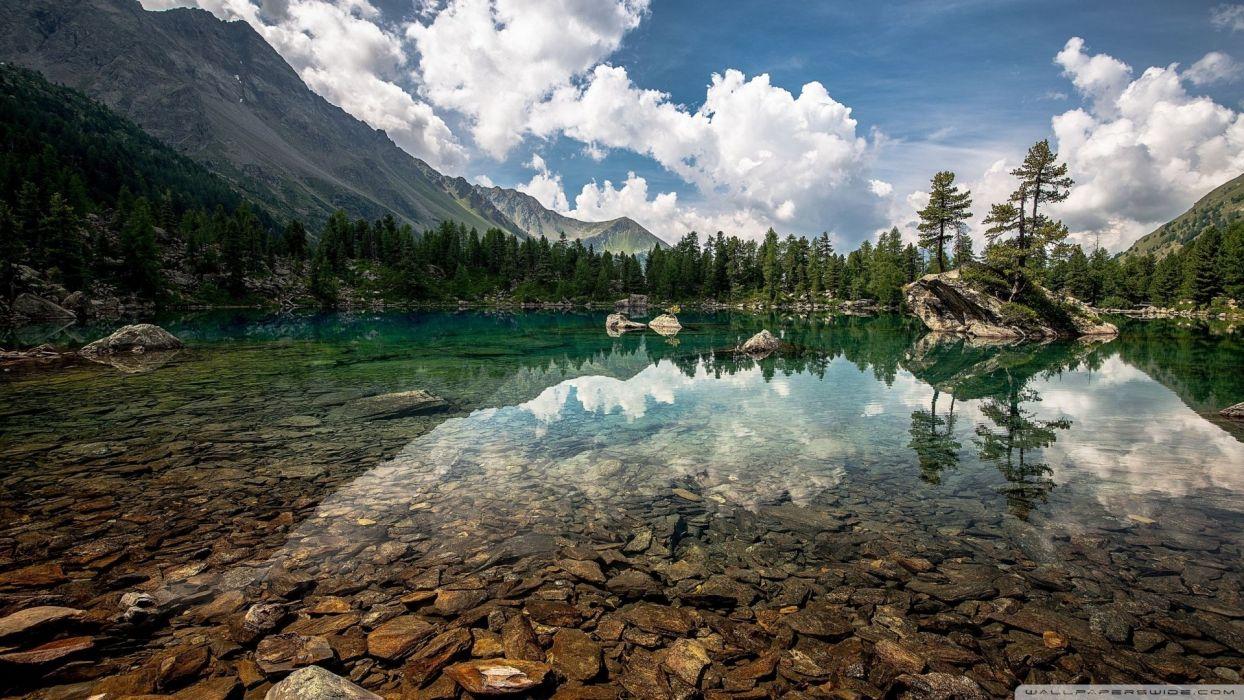 Cristal Clear Mountain Lake Wallpaper 1920x1080 Wallpaperx1080