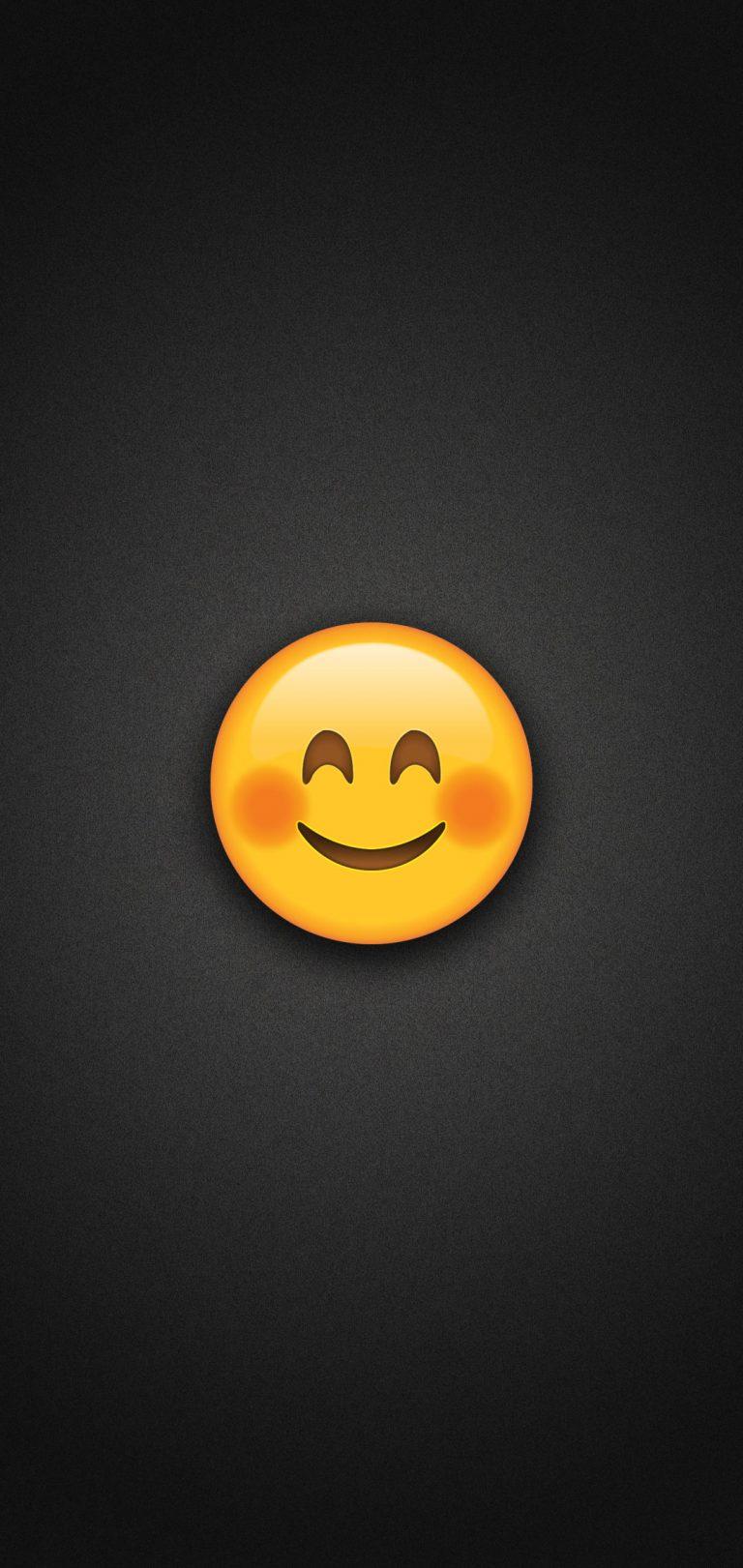 Smiling Face Emoji with Blushed Cheeks Phone Wallpaper