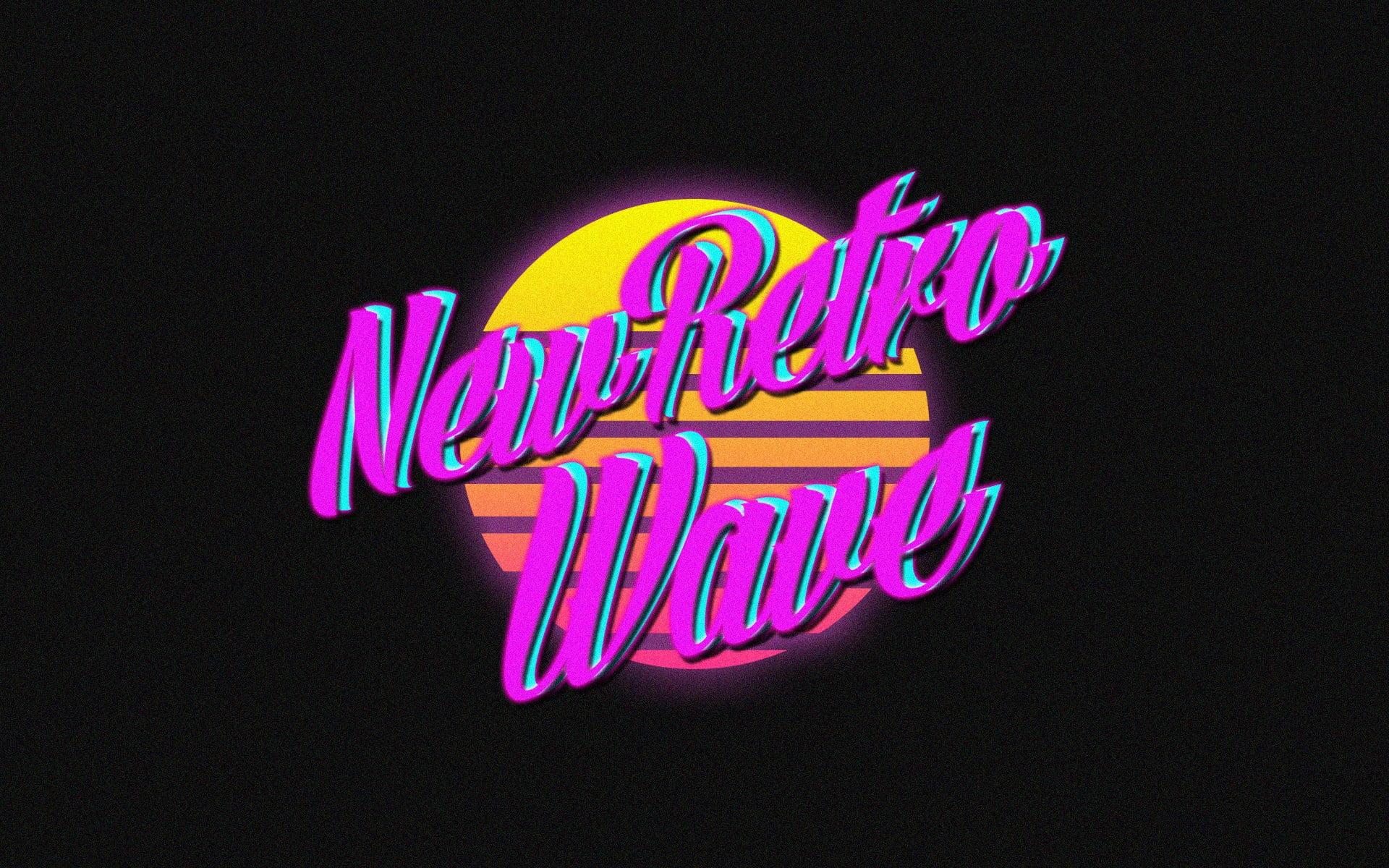 New Retro Wave logo, New Retro Wave, neon, 1980s, vintage HD