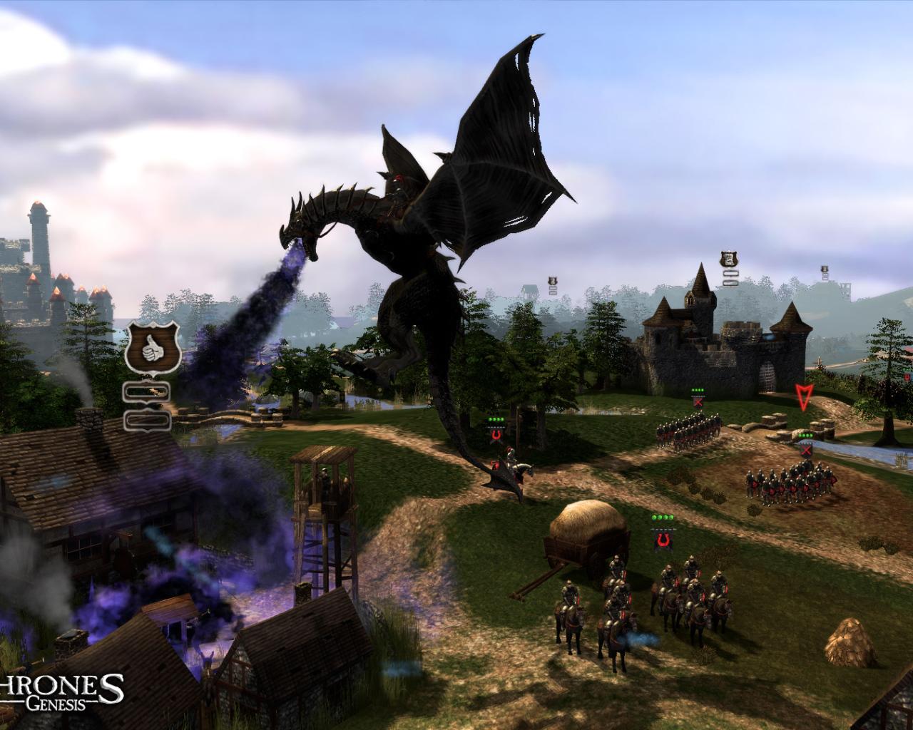 Dragon attacks in the game Game of Thrones Desktop wallpaper
