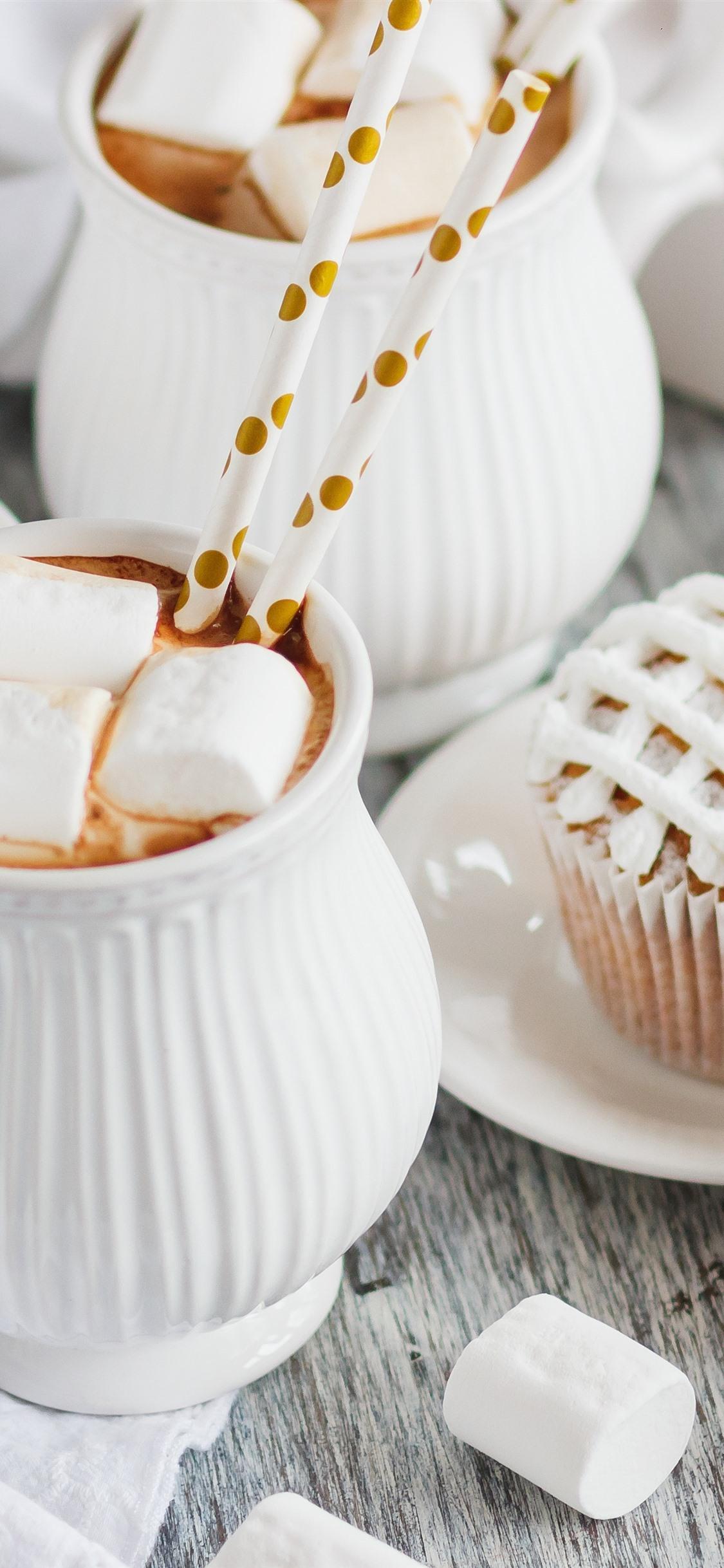 Cupcakes, Marshmallow, Cream, Dessert 1125x2436 IPhone XS X
