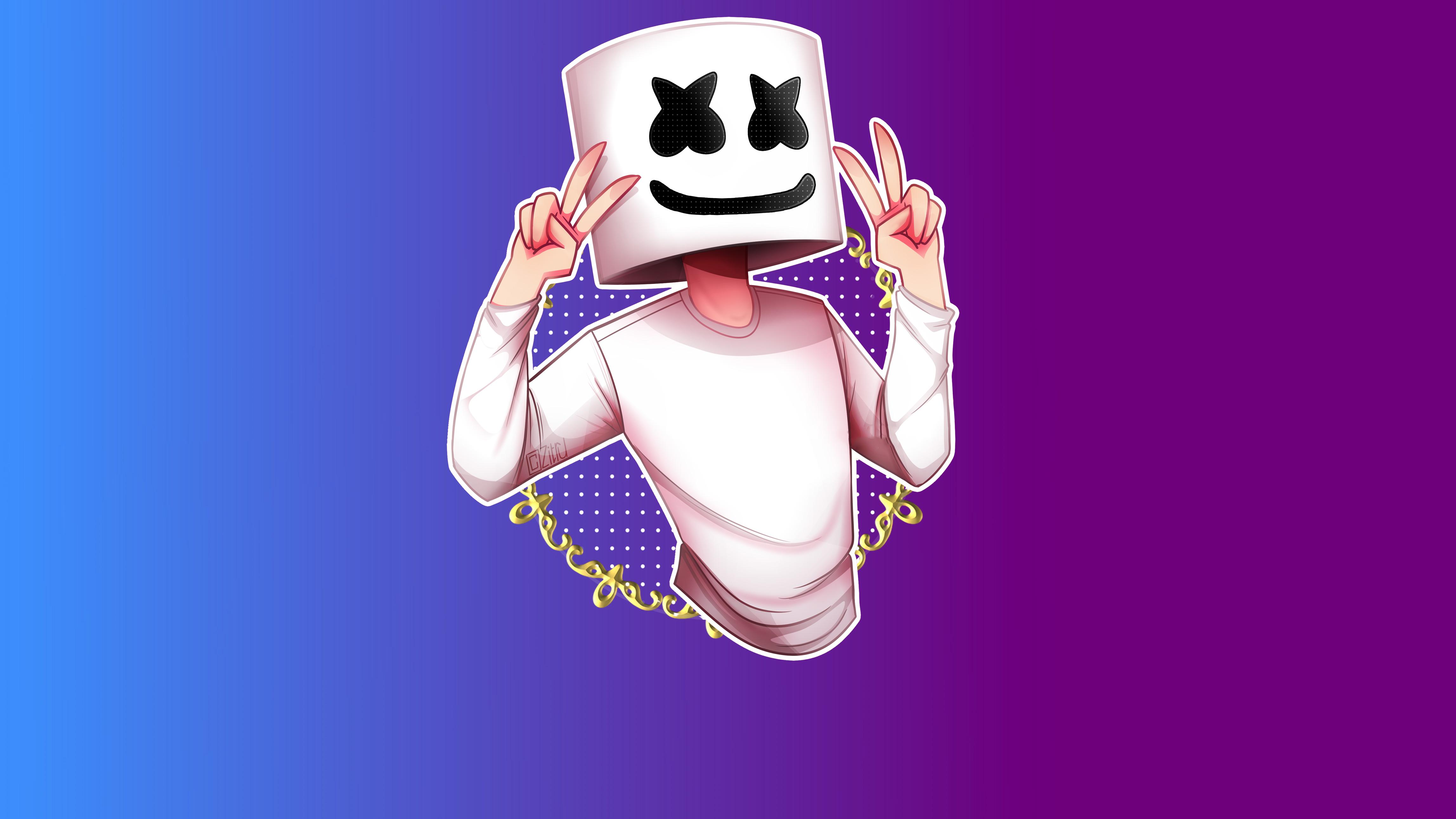 Marshmello Minimalism, HD Music, 4k Wallpaper, Image, Background, Photo and Picture