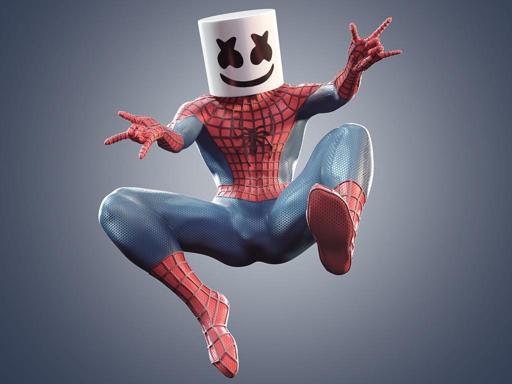 Marshmello Spiderman Wallpaper and Background Picture