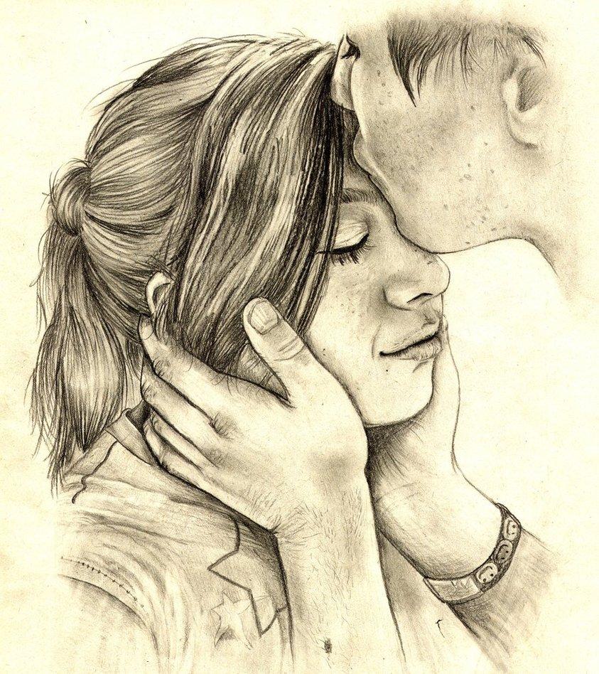 Forehead Kiss Drawing