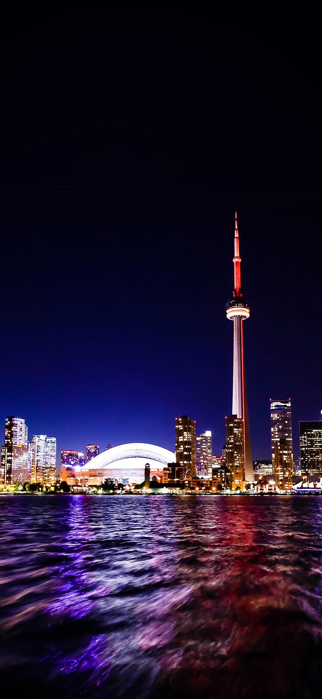 Toronto City night iPhone X wallpaper. Toronto city