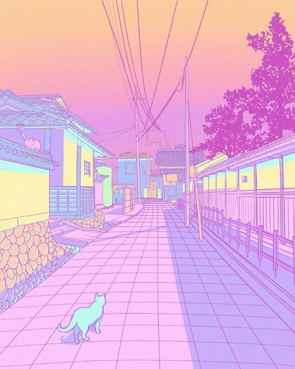 retrowave #outrun #pastelgoth #intj #cats #citypop #japan #neon