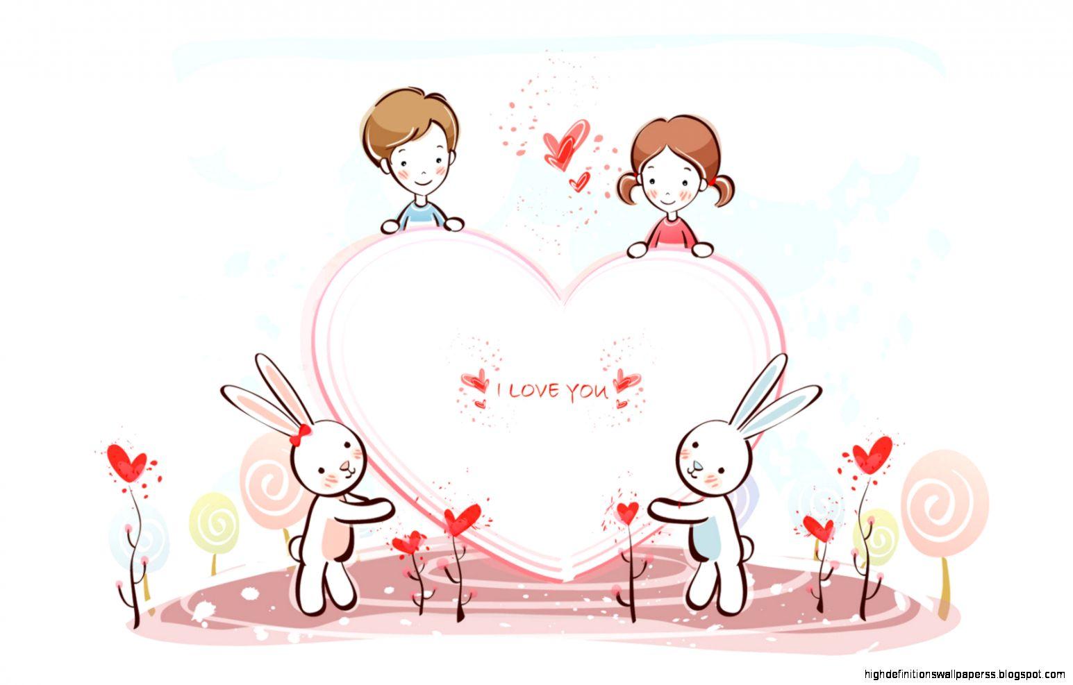 Valentines Day Wallpaper Cute Cartoon. High Definitions Wallpaper