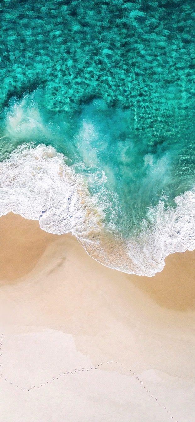beach & wave. iPhone XS / Max, XR, X. Ios wallpaper, Original