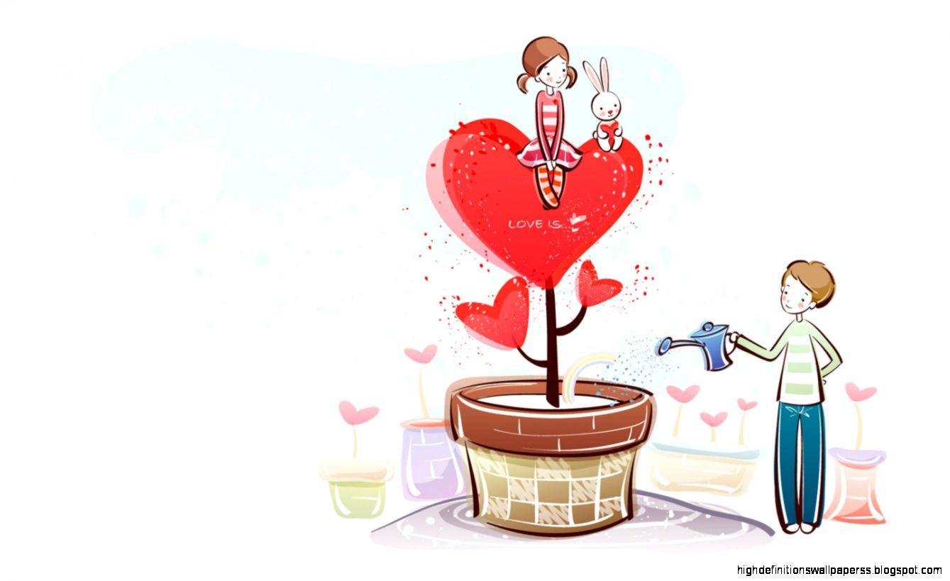 Hd Wallpaper Valentine Day Cartoon Desktop. High Definitions