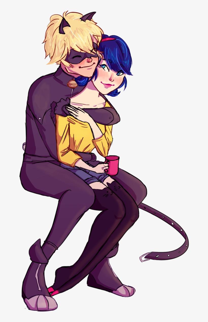 Miraculous Ladybug Wallpaper Titled Chat Noir And Marinette And Cat Noir Kiss