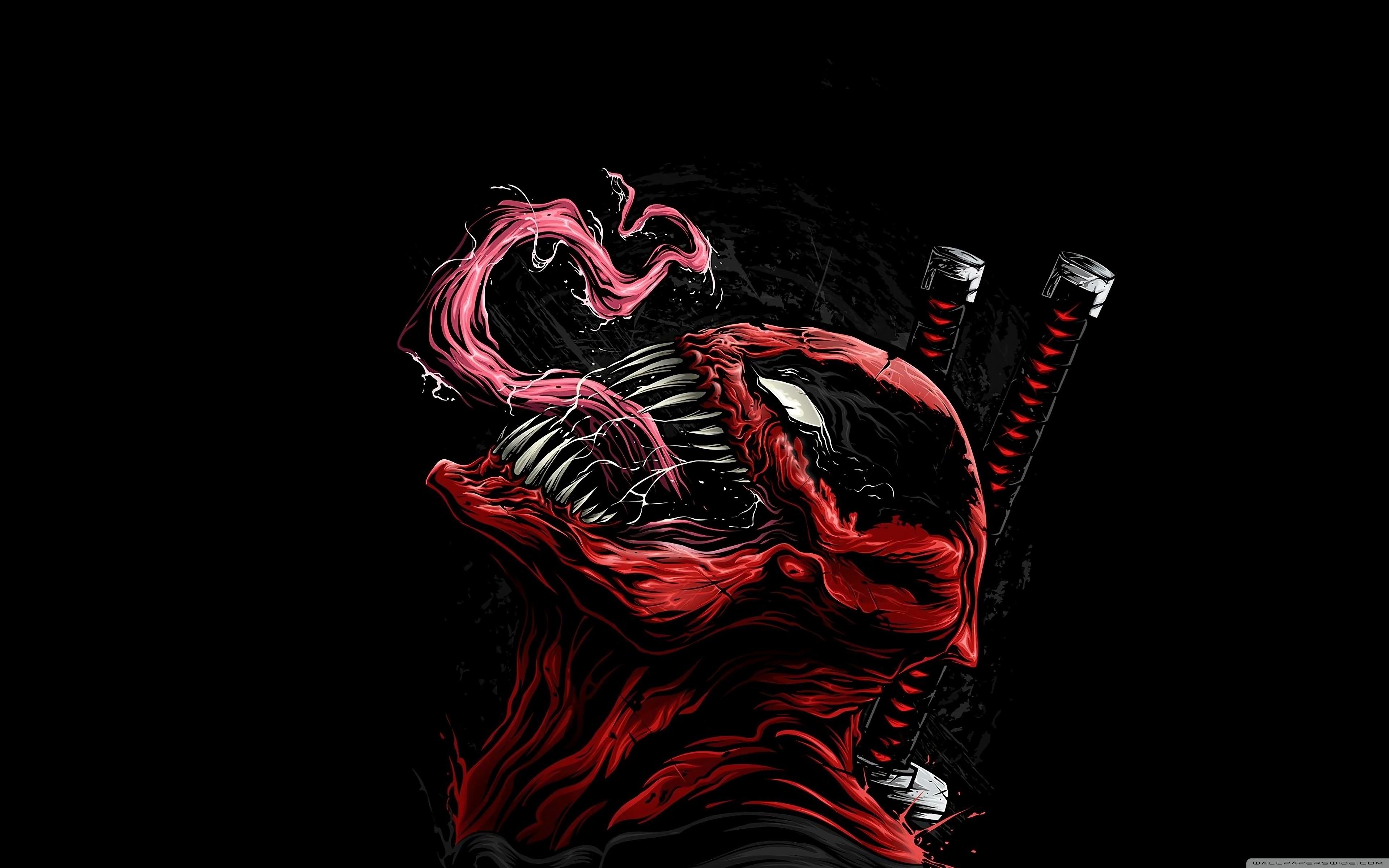 Deadpool Venom Illustration Artwork Comics Ultra HD Desktop