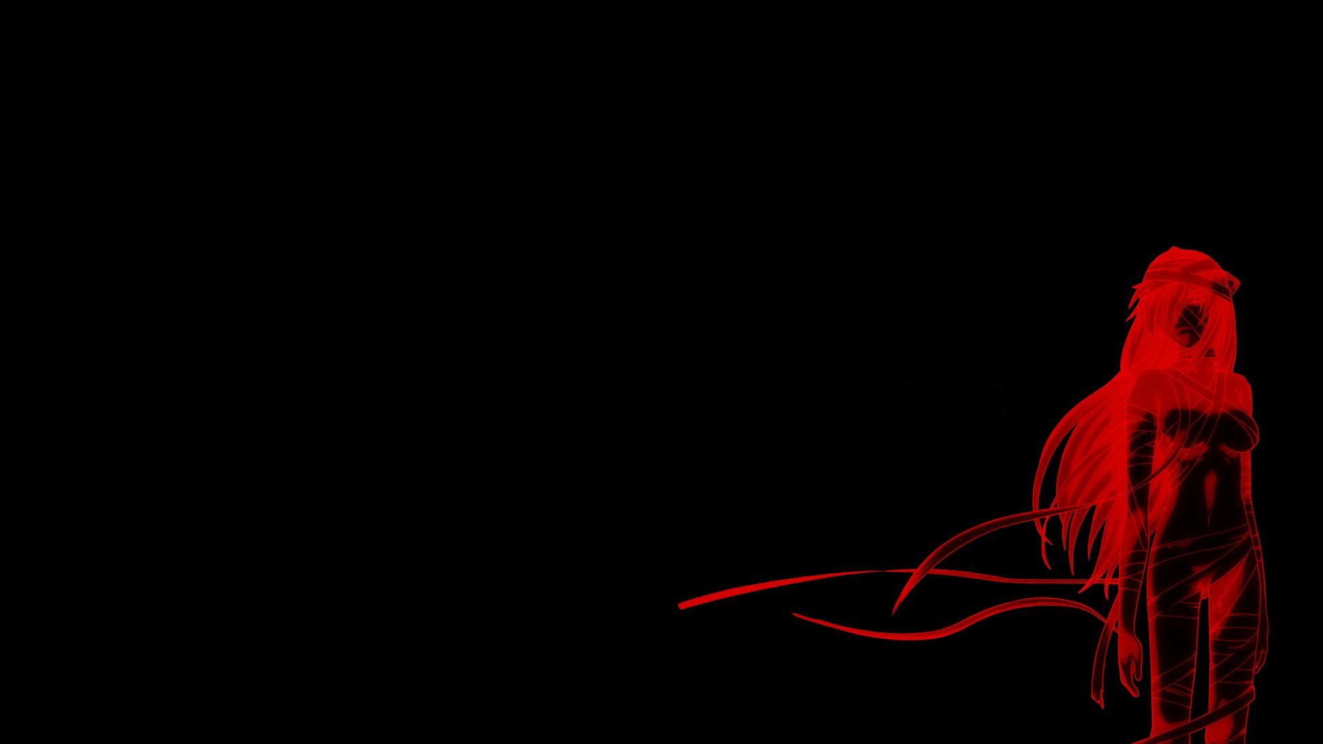 Elfen Lied, Red, Anime girls, Minimalism, Anime, Nyu HD Wallpaper