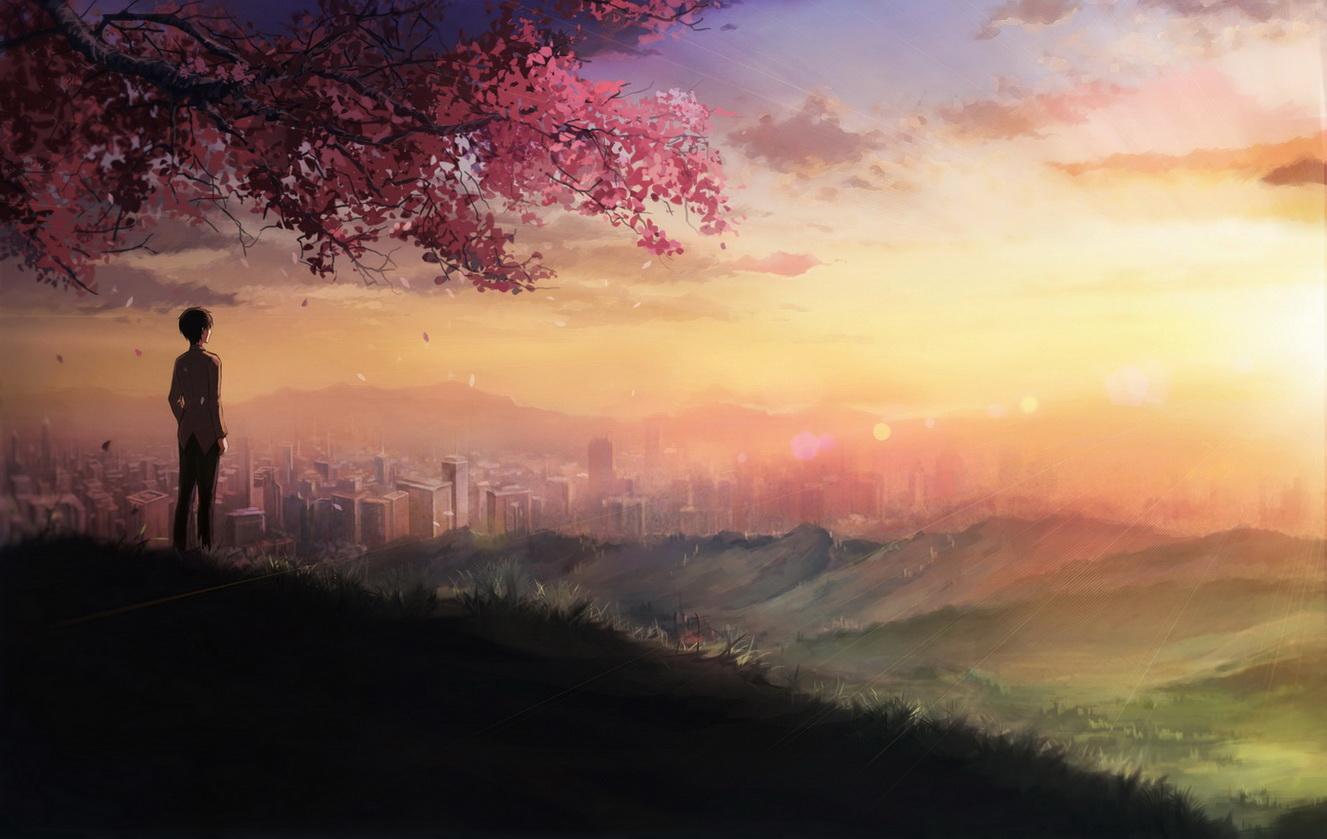 Anime Girl At Sunset Wallpaperx839