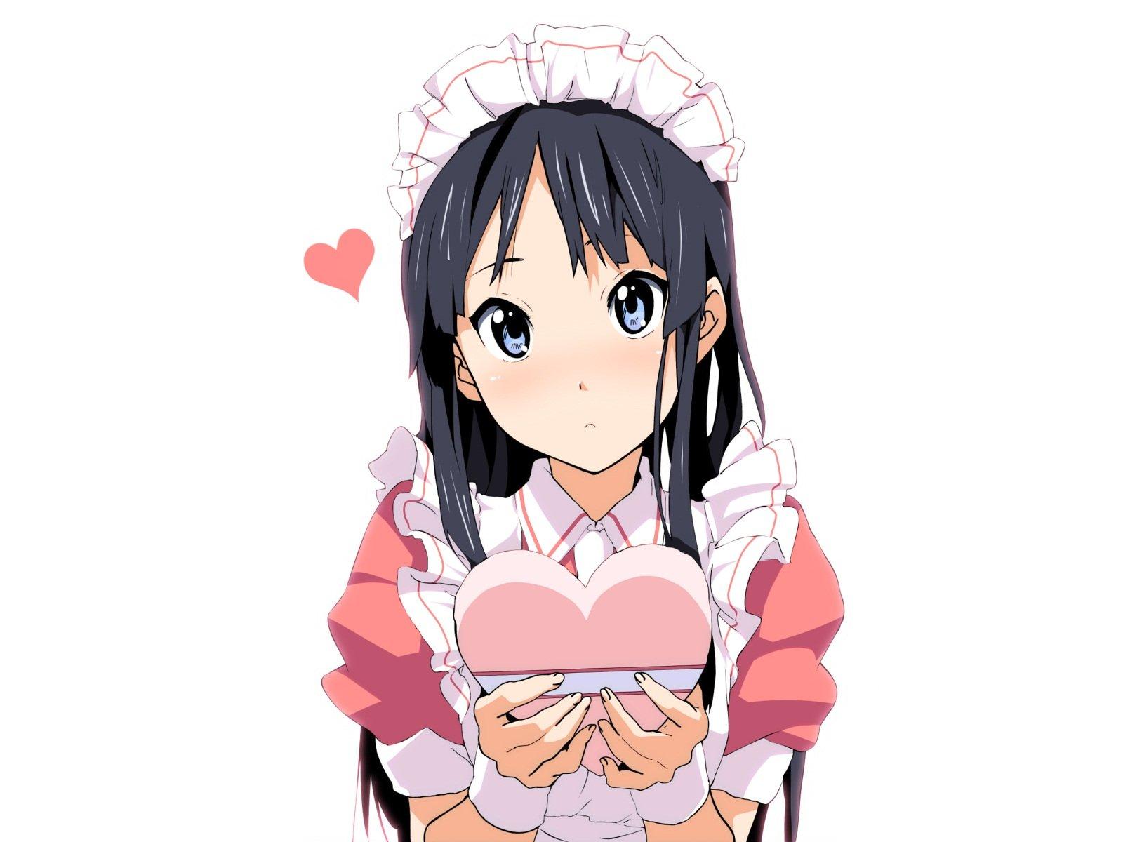 K ON! Maids Valentines Day Akiyama Mio Anime Anime Girls Wallpaperx1200