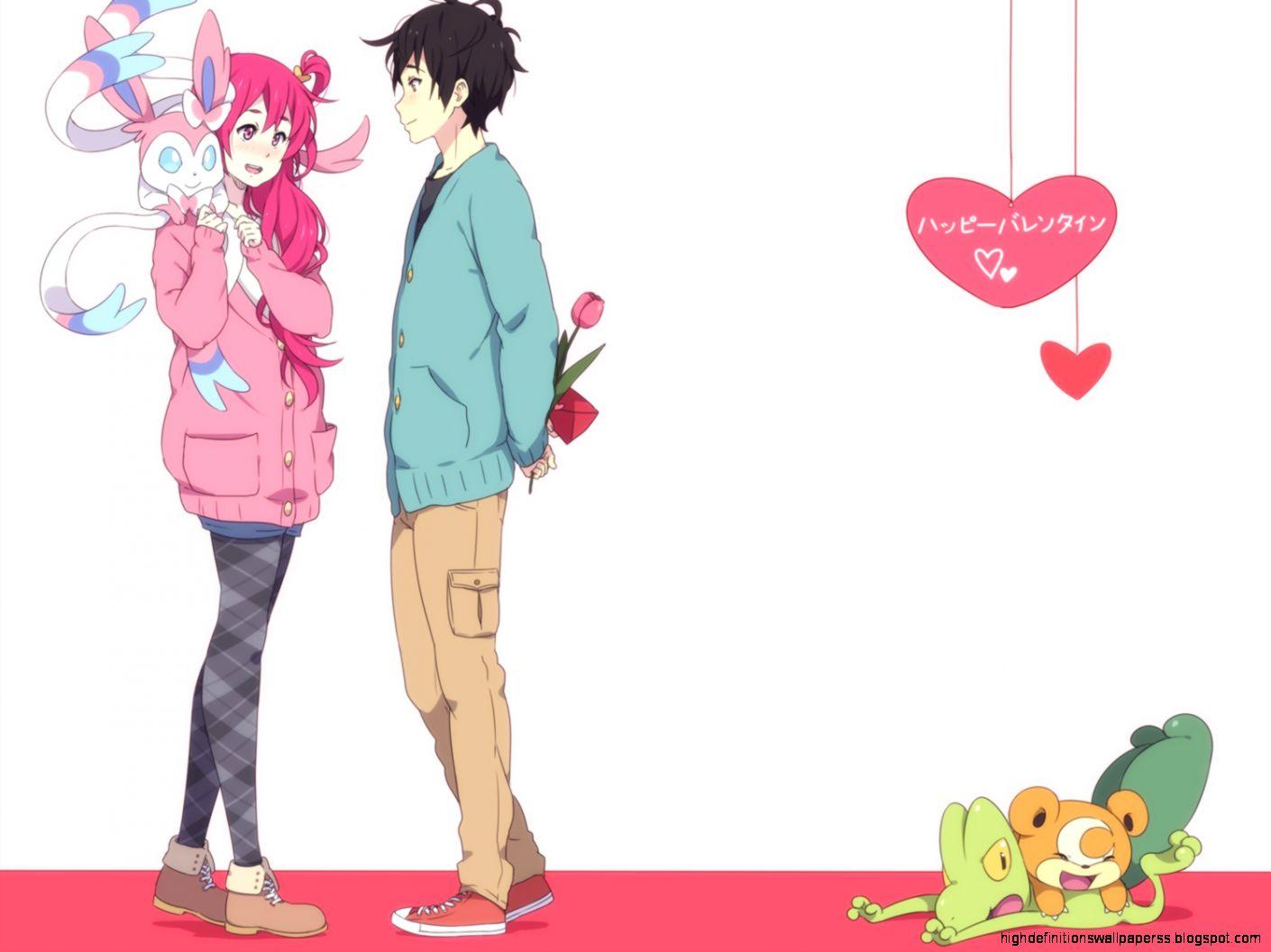 Cartoon Anime Valentines Day HD Wallpaper For Desktop. High