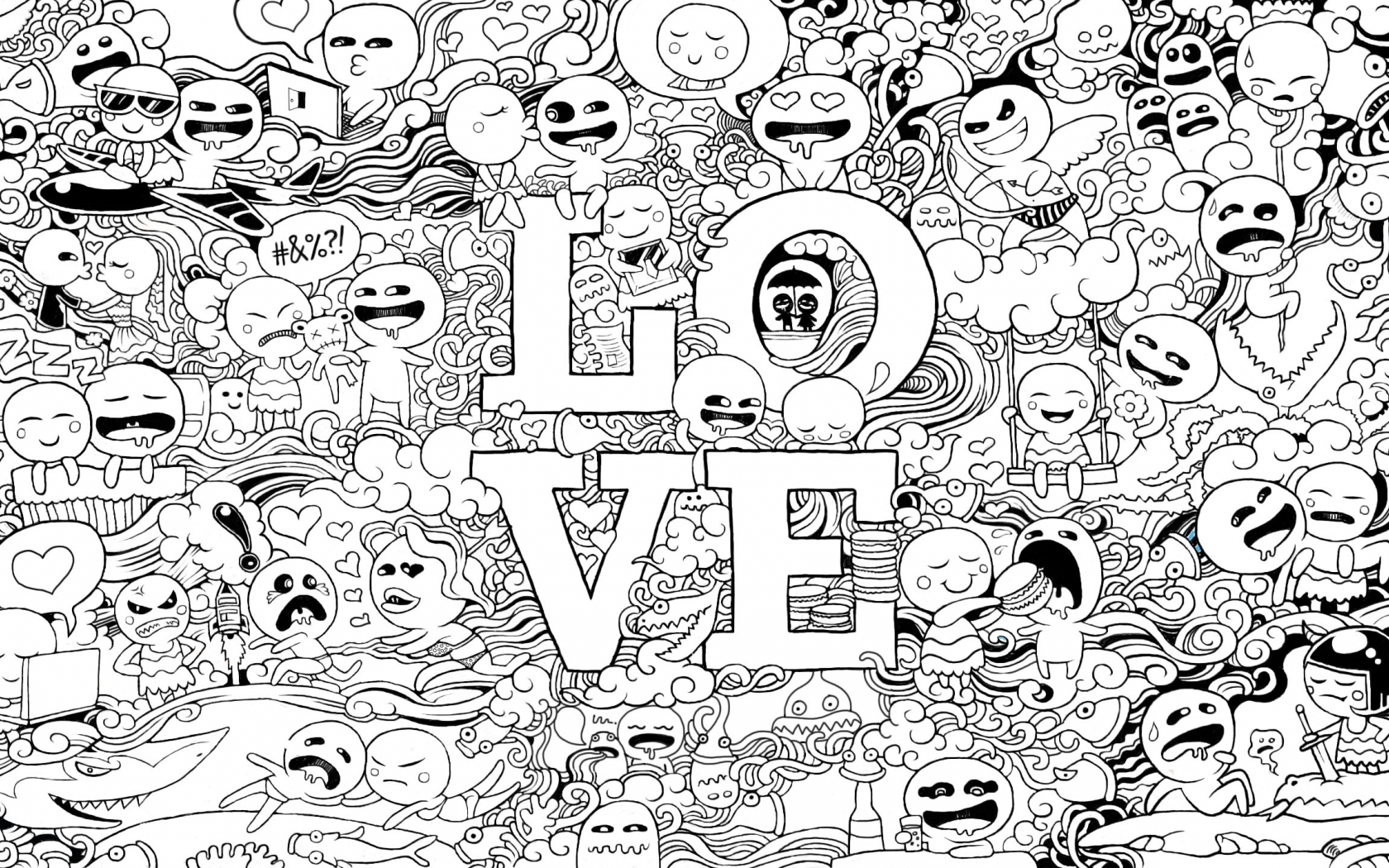 Free download love february doodles wallpaper freebie wallpaper