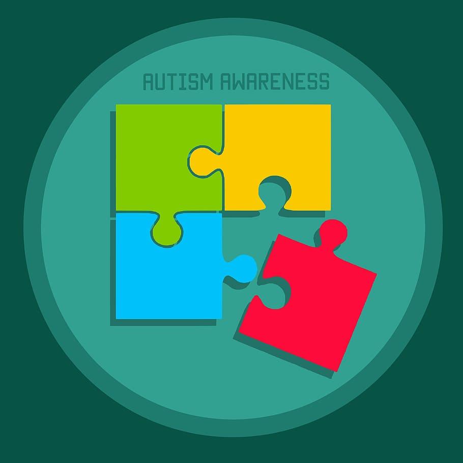 HD wallpaper: Illustration of puzzle pieces representing autism