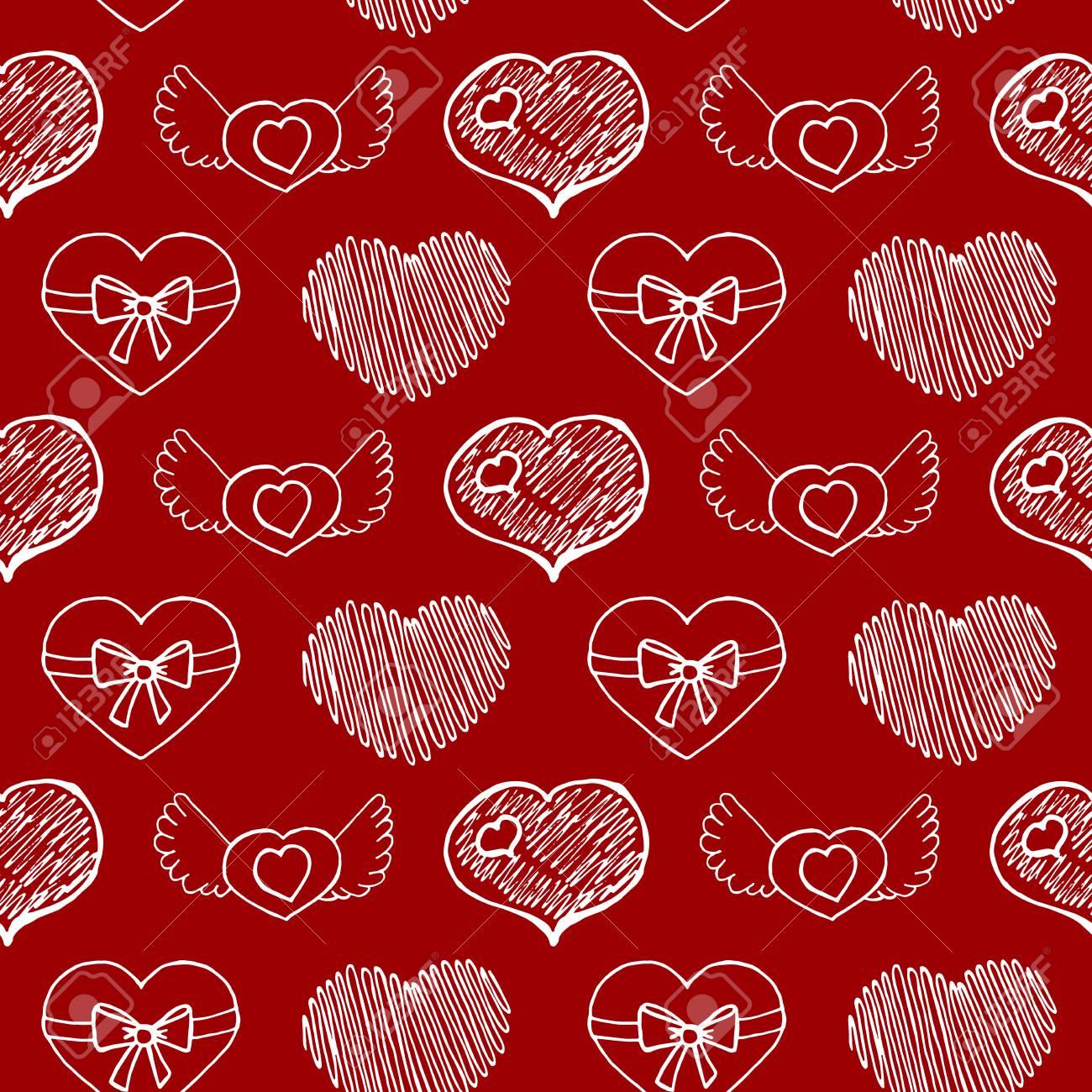 Valentine Day, wedding, love, heart Seamless Pattern Stock Vector