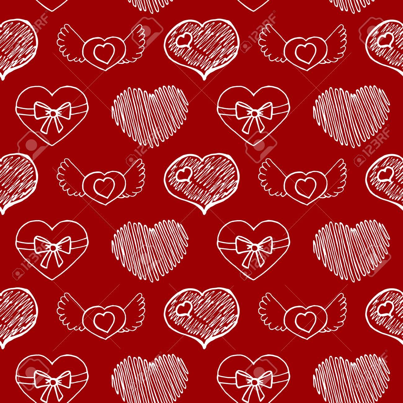 Valentine Day, wedding, love, heart Seamless Pattern Stock Vector
