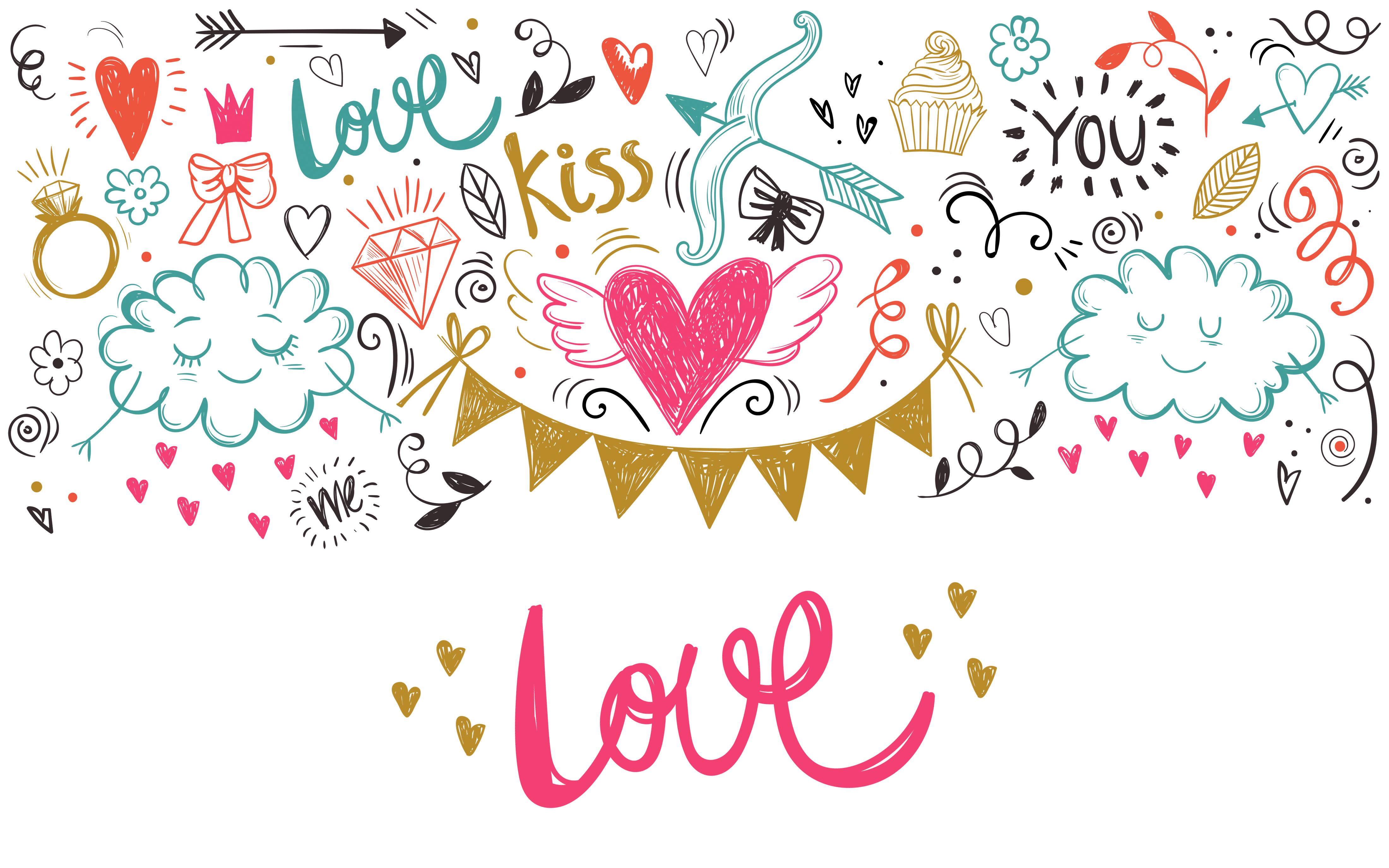 Free Love Doodle Wallpaper Cottage Market