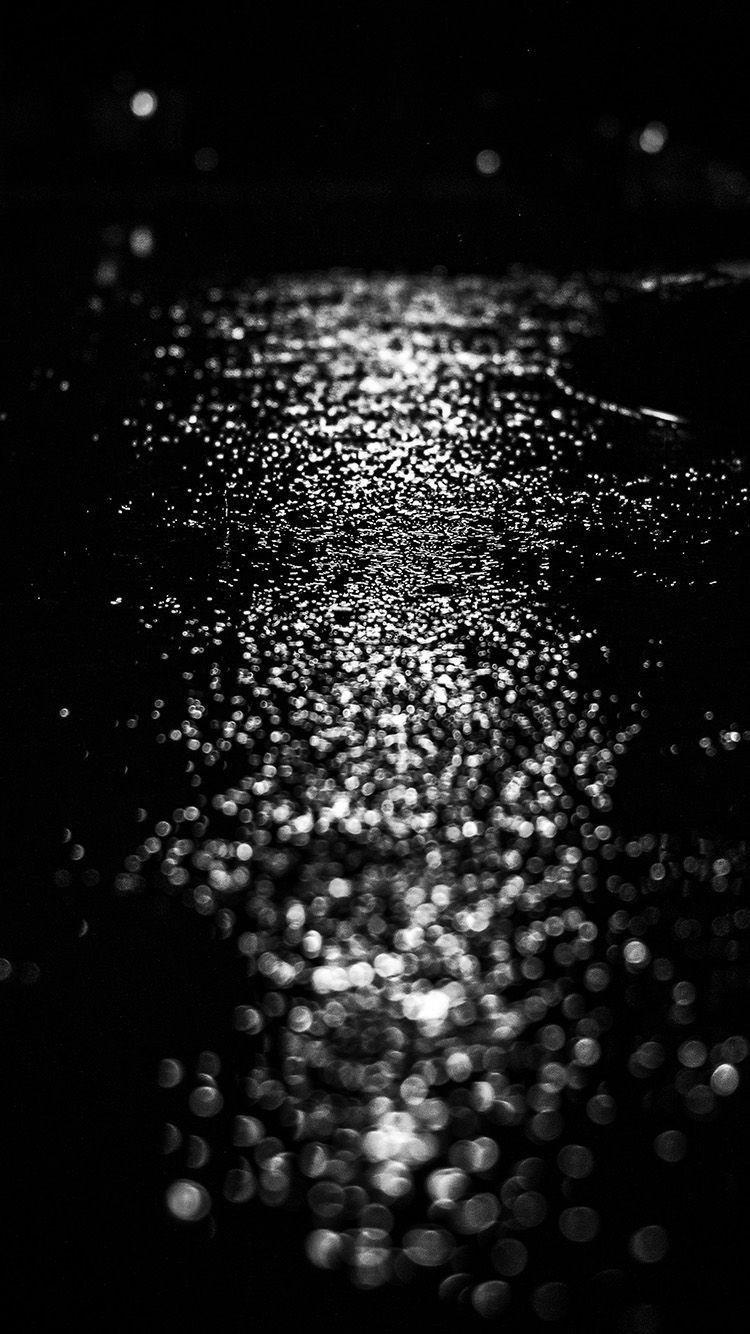 After Rain Drop Street Dark Night Bokeh Bw. Dark Phone
