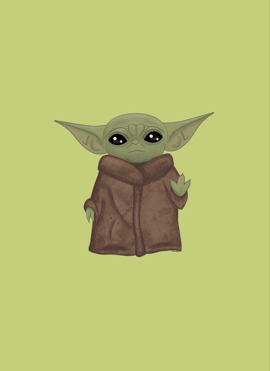 Star Wars wallpapers for iPad iPhone green baby Yoda digital art