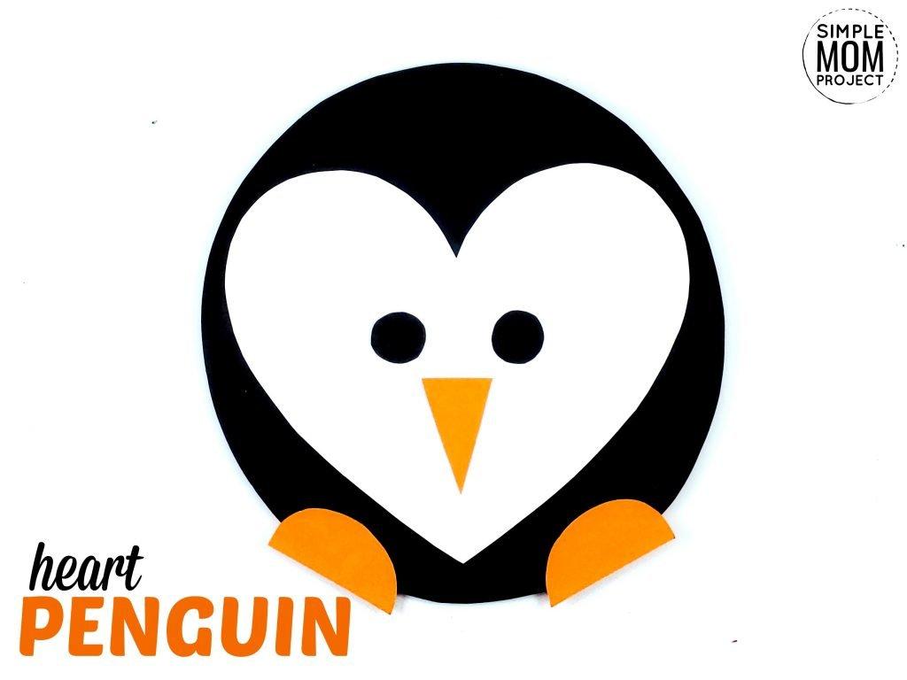 Easy Valentine's Day Penguin Craft with FREE Printable