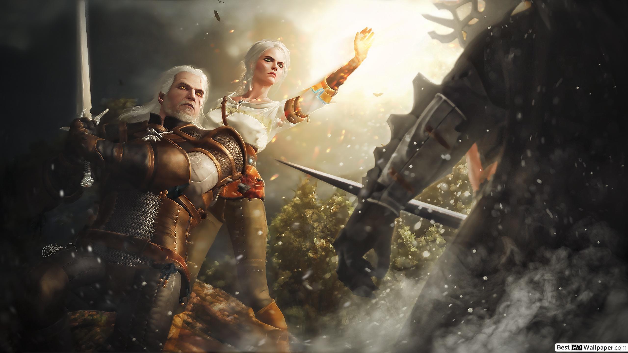 The Witcher 3: Wild Hunt and Ciri HD wallpaper download