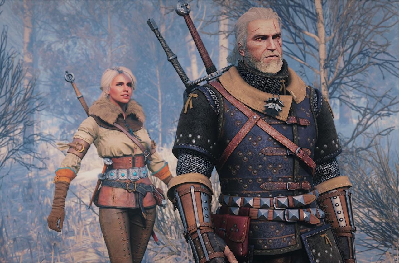 Photo The Witcher 3: Wild Hunt Geralt of Rivia Warriors Ciri female