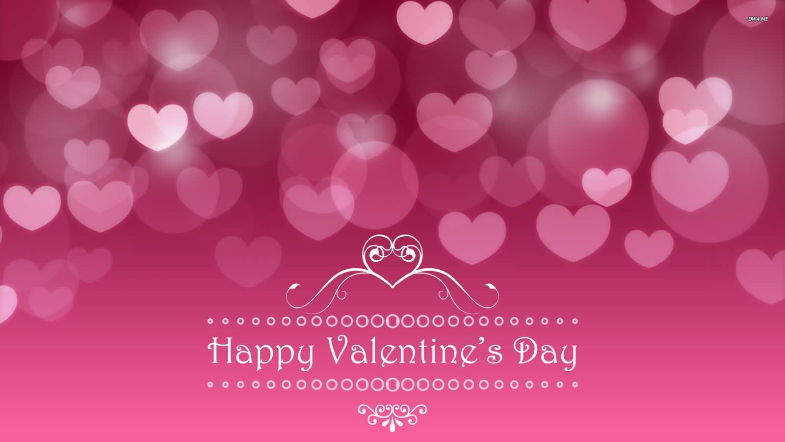 Happy Valentine's Day Pink Background Wallpaper