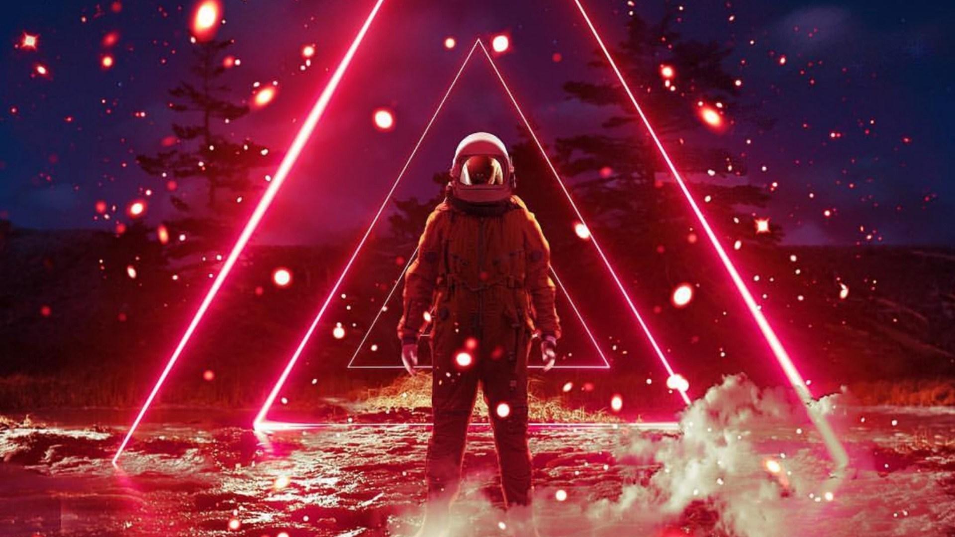 Man In Space Vaporwave Wallpaper HD Background Wave