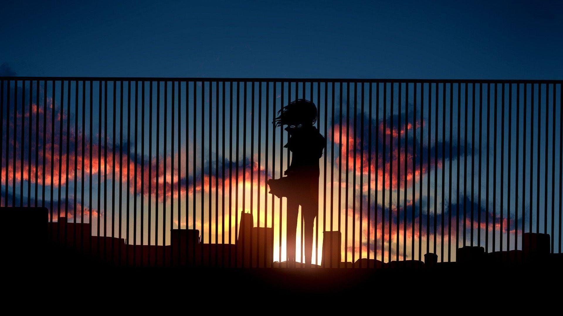 #clouds, #rooftops, #sunset, #anime, #artwork, #anime