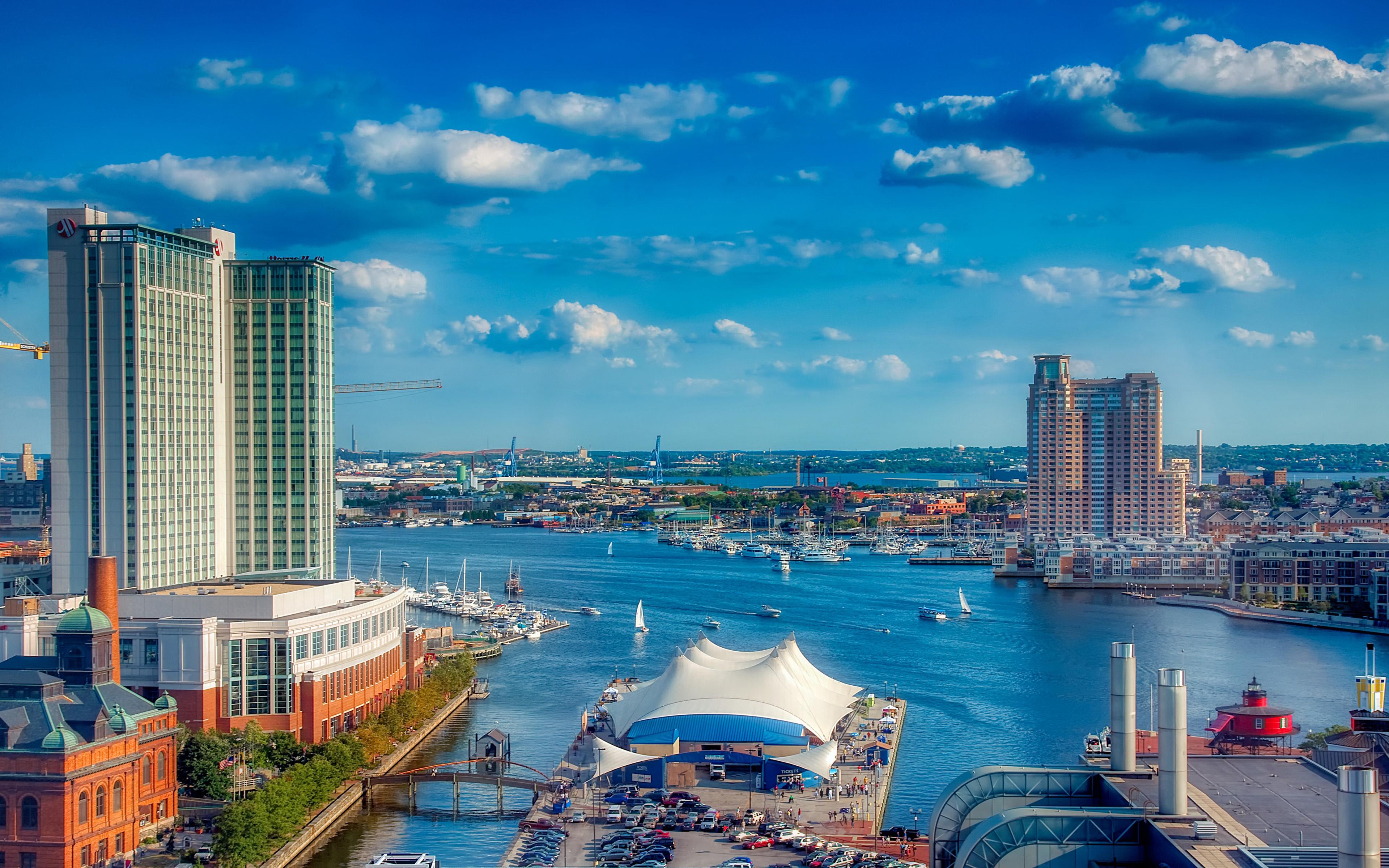 Download wallpaper Baltimore, 4k, summer, american cities