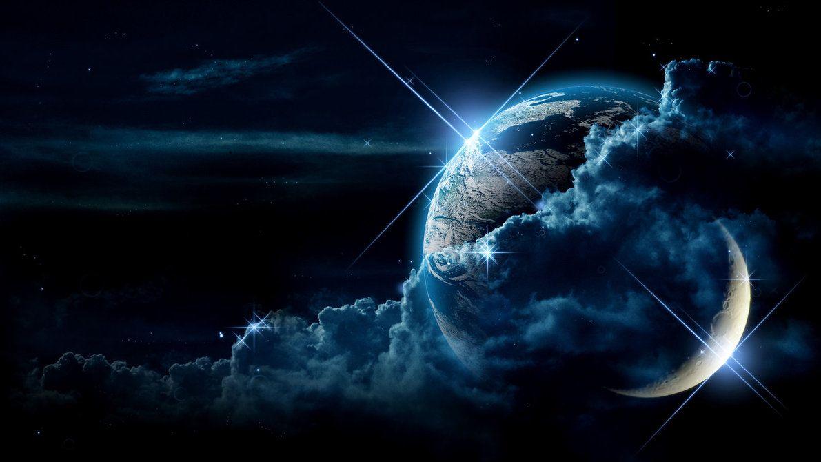 Earth And Moon. HD space, Space fantasy, Planets wallpaper