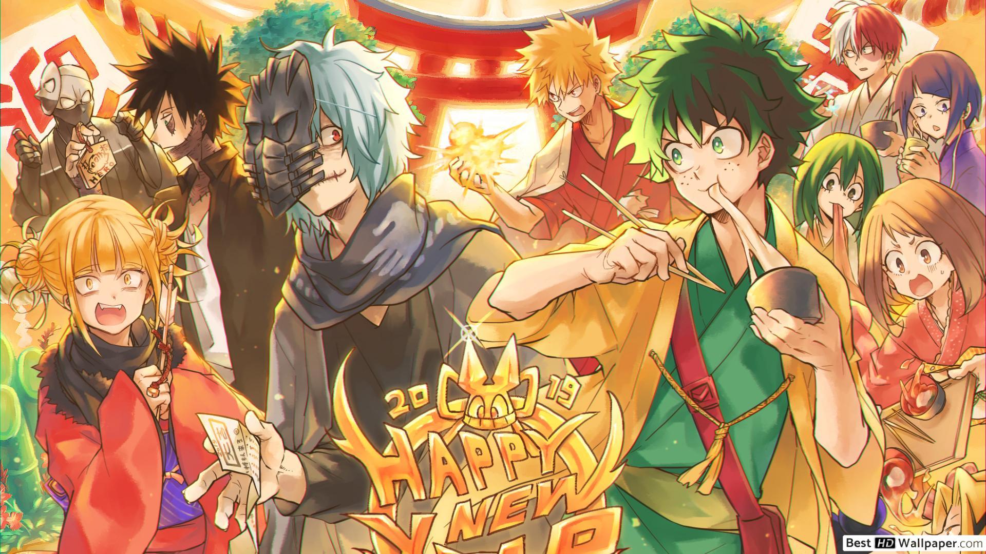 My Hero Academia & Heroes New Year 2019 HD wallpaper