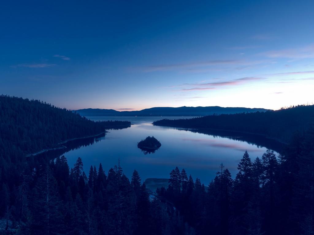 Desktop wallpaper lake tahoe, nature, night, lake, tree, HD image