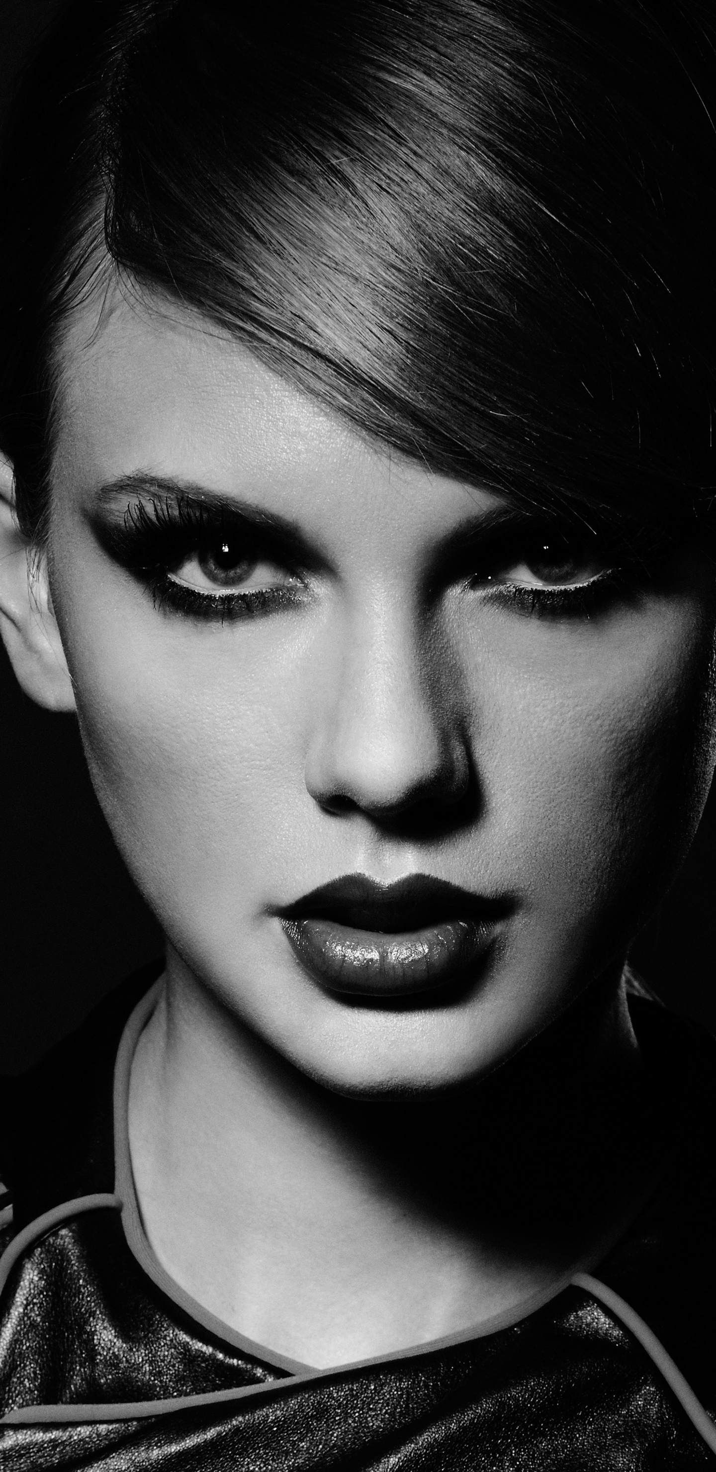 Download Taylor Swift, famous singer, monochrome wallpaper