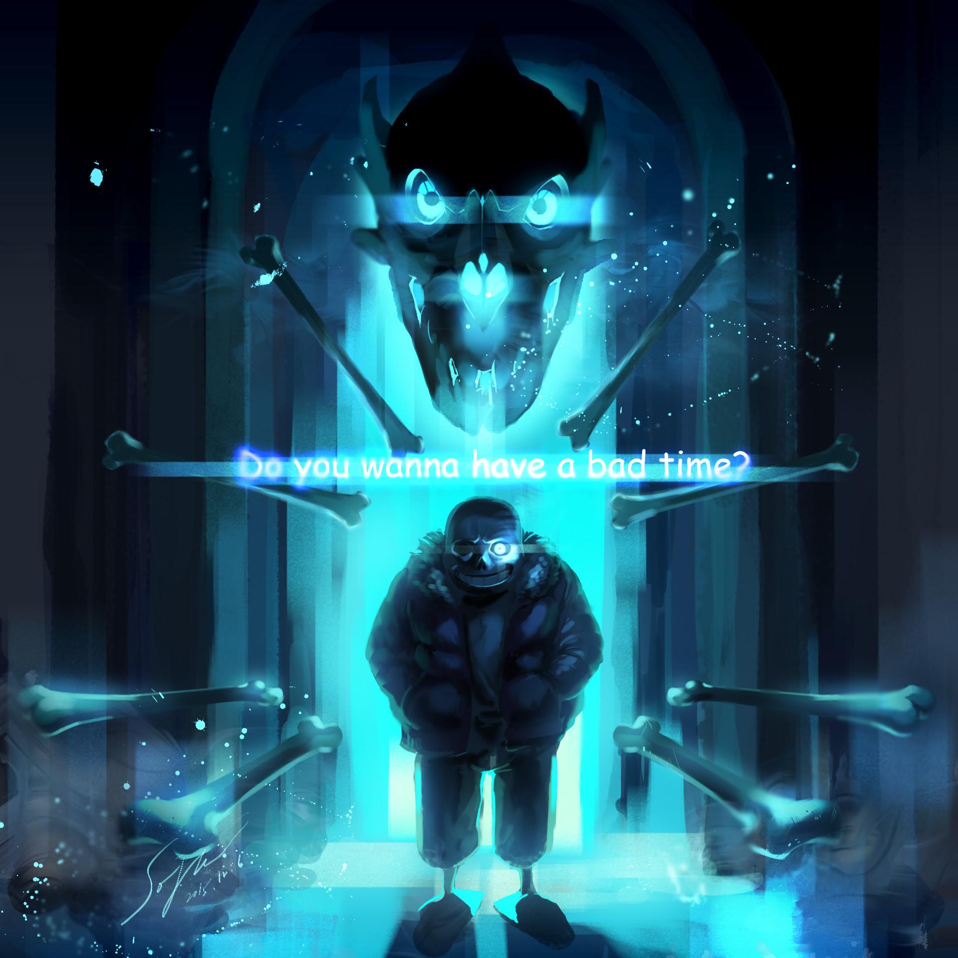 Download Epic fan art of the popular video game character Sans Wallpaper